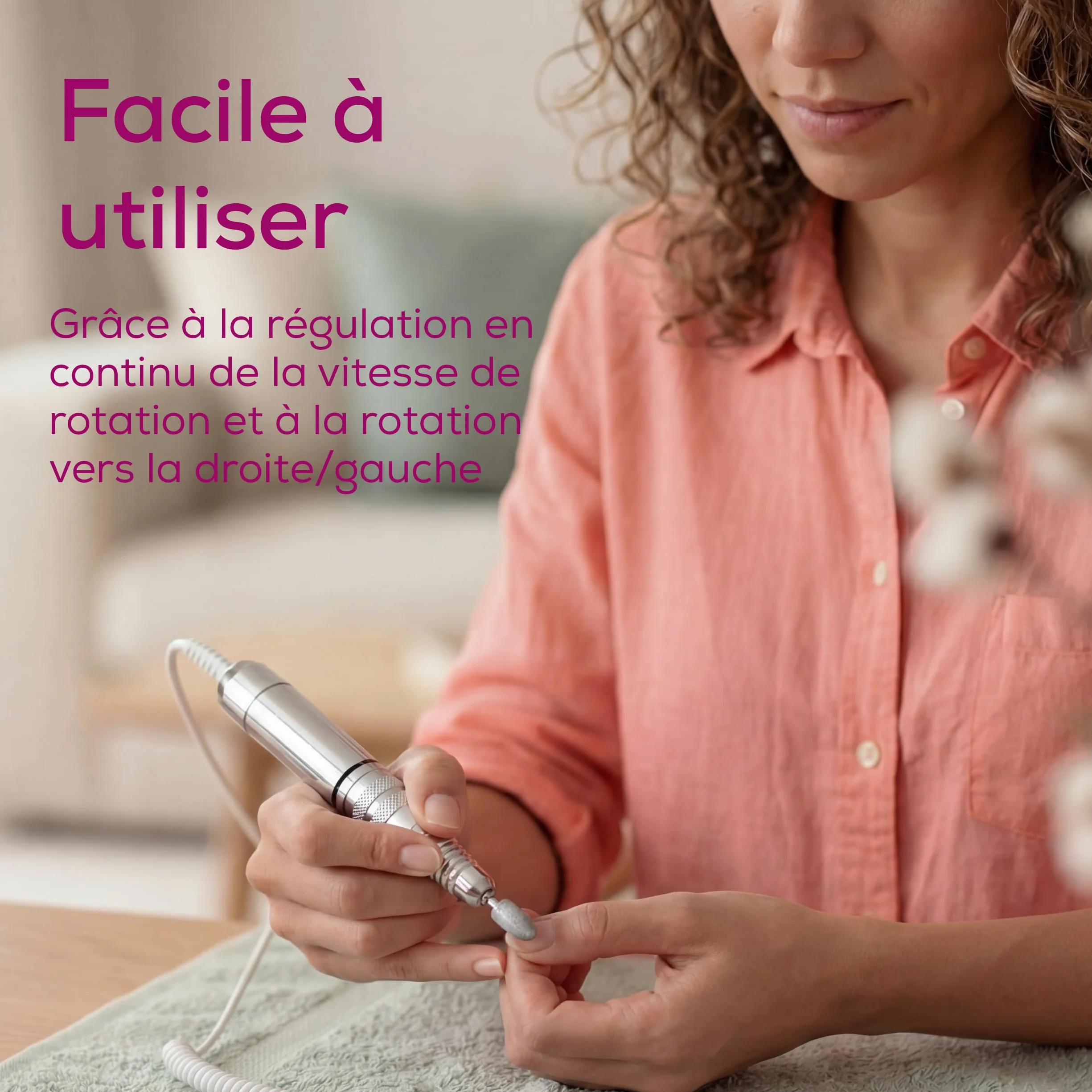 Beurer MP 100 Station professionnelle de manucure pédicure ponceuse ongles 10 embouts saphir feutre protection poussière 20.000 tr/min