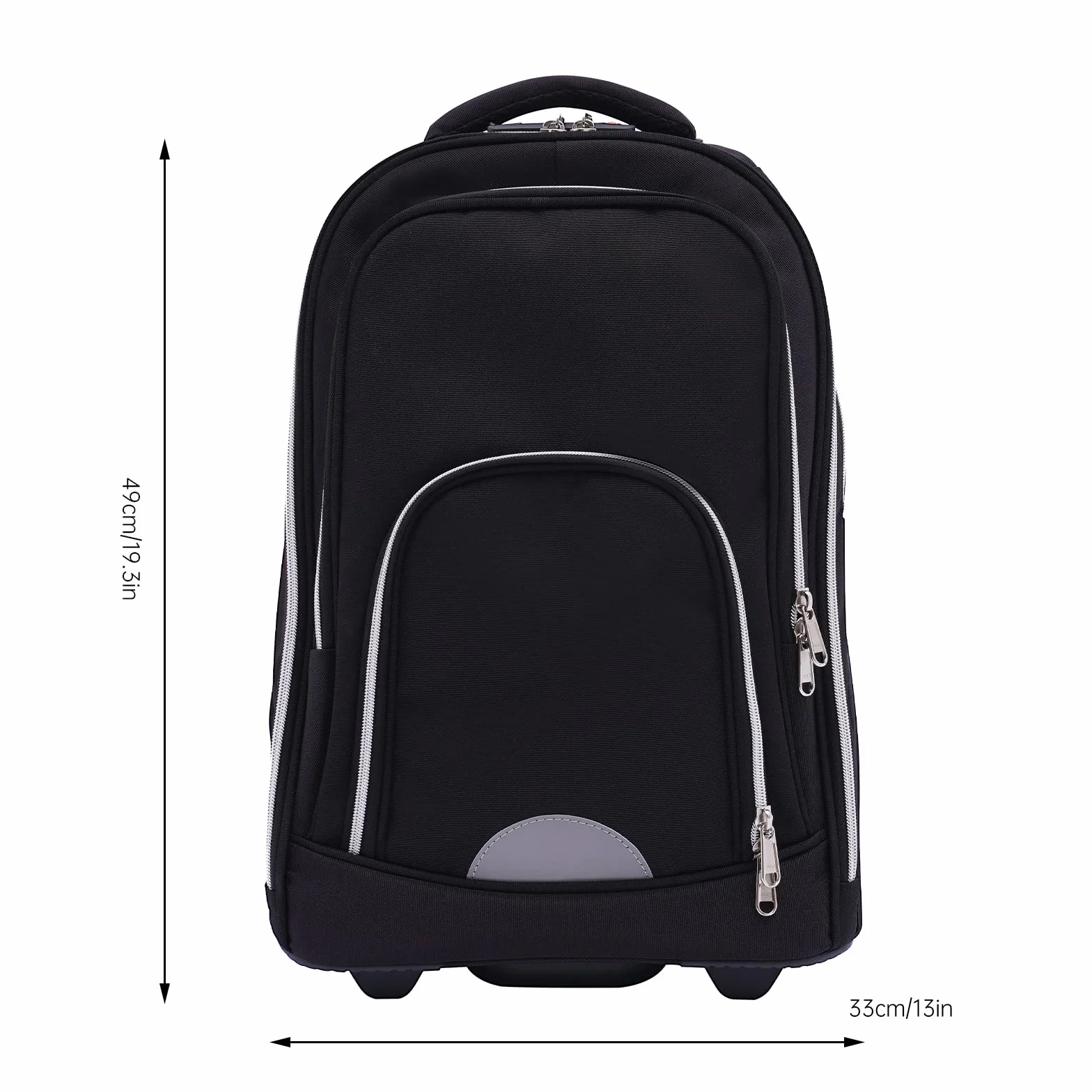 Sac à dos à roulettes pour ordinateur portable - 45 l - Bagage à main léger - Avion - Sac à dos de voyage avec roulettes - Pour le travail, l'université - Noir, Noir , m, Moderne