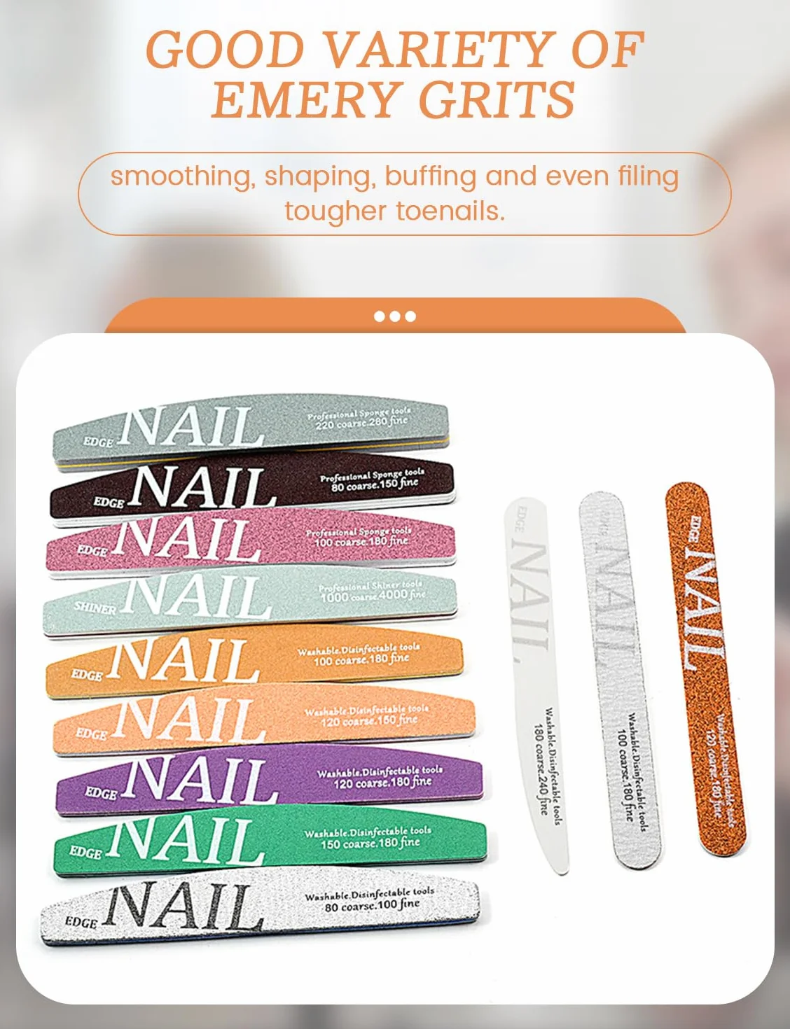 Lime à ongles et polissoir lot de 12 pour ongles naturels acrylique gel