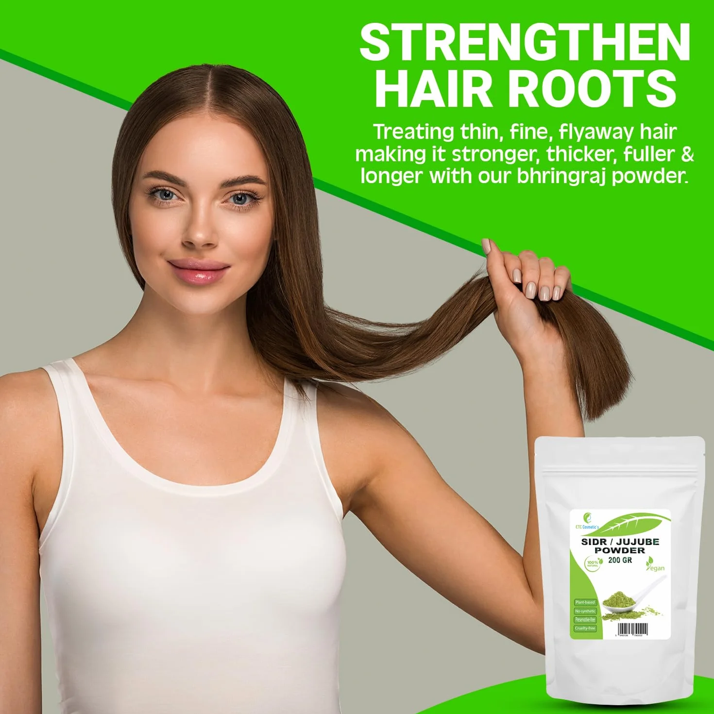 Poudre de SIDR JUJUBIER 200gr nettoyante naturelle pour cheveux fins faibles abîmés 100% pur