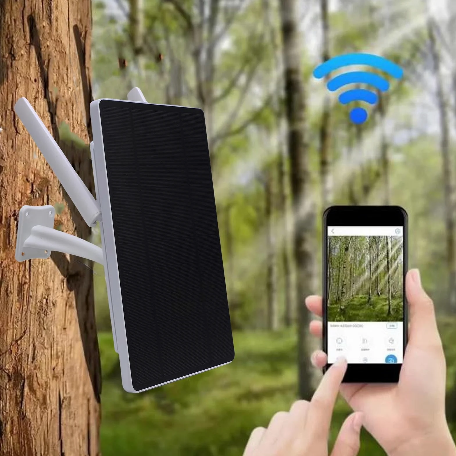 Buachois Routeur Solaire 4G LTE WiFi Extérieur IP66, Modem sans Fil Alimenté par Énergie Solaire pour Camping Car et Caméra jusqu'à 8 Appareils (Version européenne)