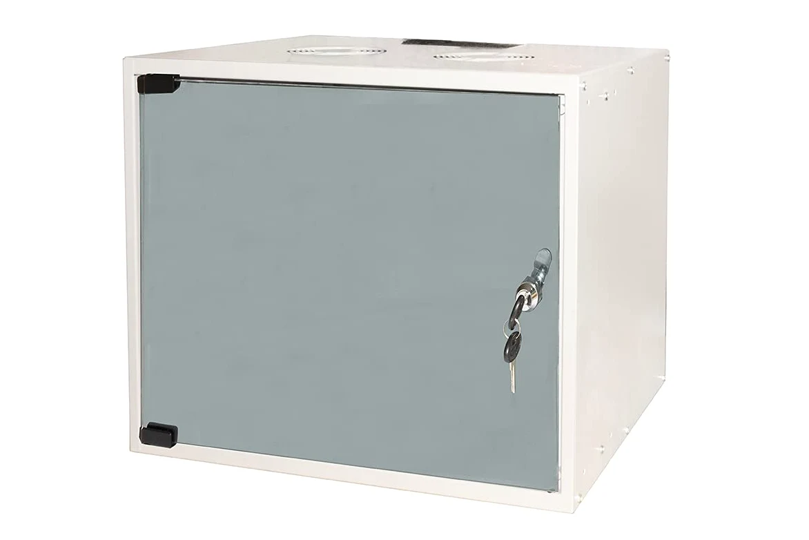 LINK LK1909U40E Armoire Rack 19" Disque assemblé 9 Unités murales (H) 460 x (L) 540 x (P) 400 mm Couleur Gris Porte Verre