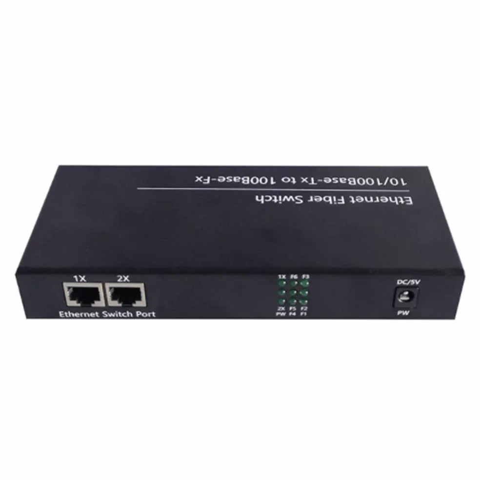 Commutateur Fast Ethernet 10 / 100M Convertir 20KM Convertisseur de MéDia à Fibre Optique en Mode Unique 2XRJ45 et 6XSC 3A3B-EU Plug