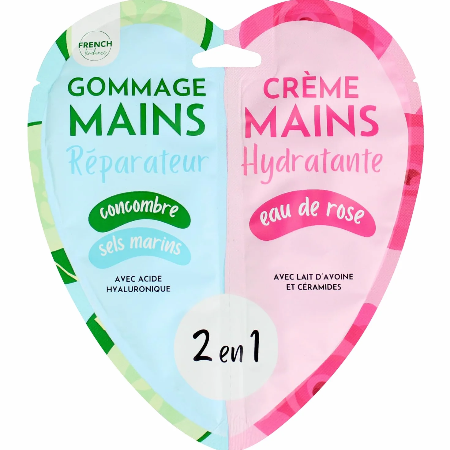Feel Natural Duo Gommage Crème Hydratante Mains Exfoliant Nettoyant Purifiant Soin Intensif Peau Concombre Sel Marin 2x15ml