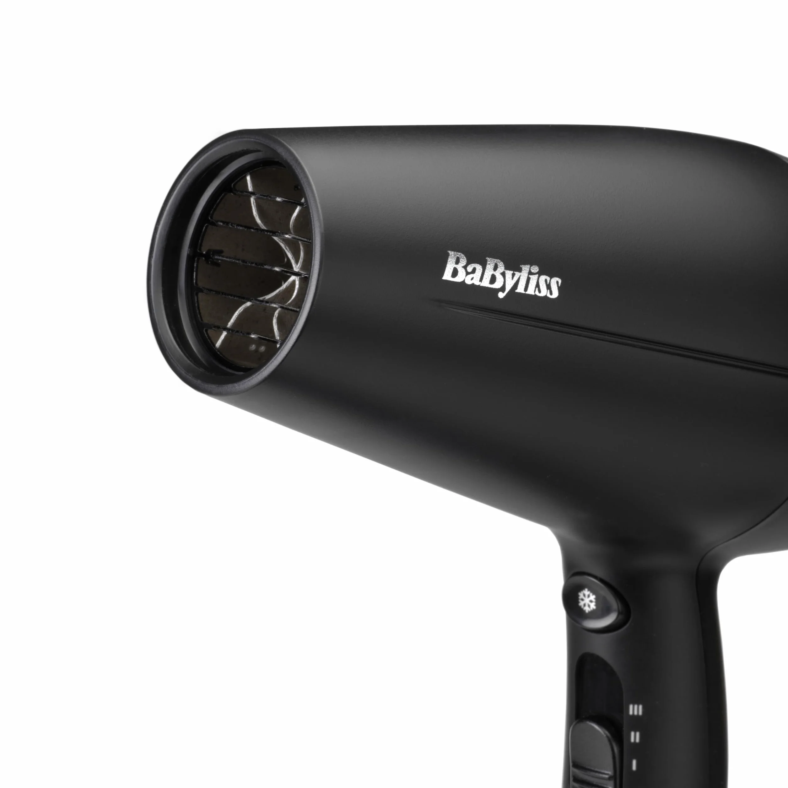 BaByliss Sèche-cheveux Turbo Smooth 2200W Diffuseur large Technologie ionique anti-frisottis 3 réglages température 2 vitesses Noir D572DE