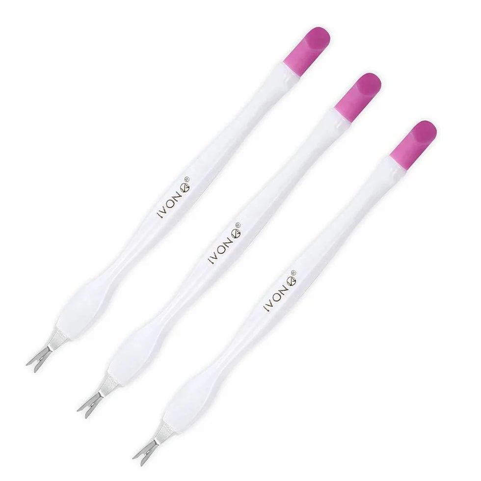 IVON Lot de 3 Pousse-Cuticules avec Coupe-Cuticules Double Extrémité