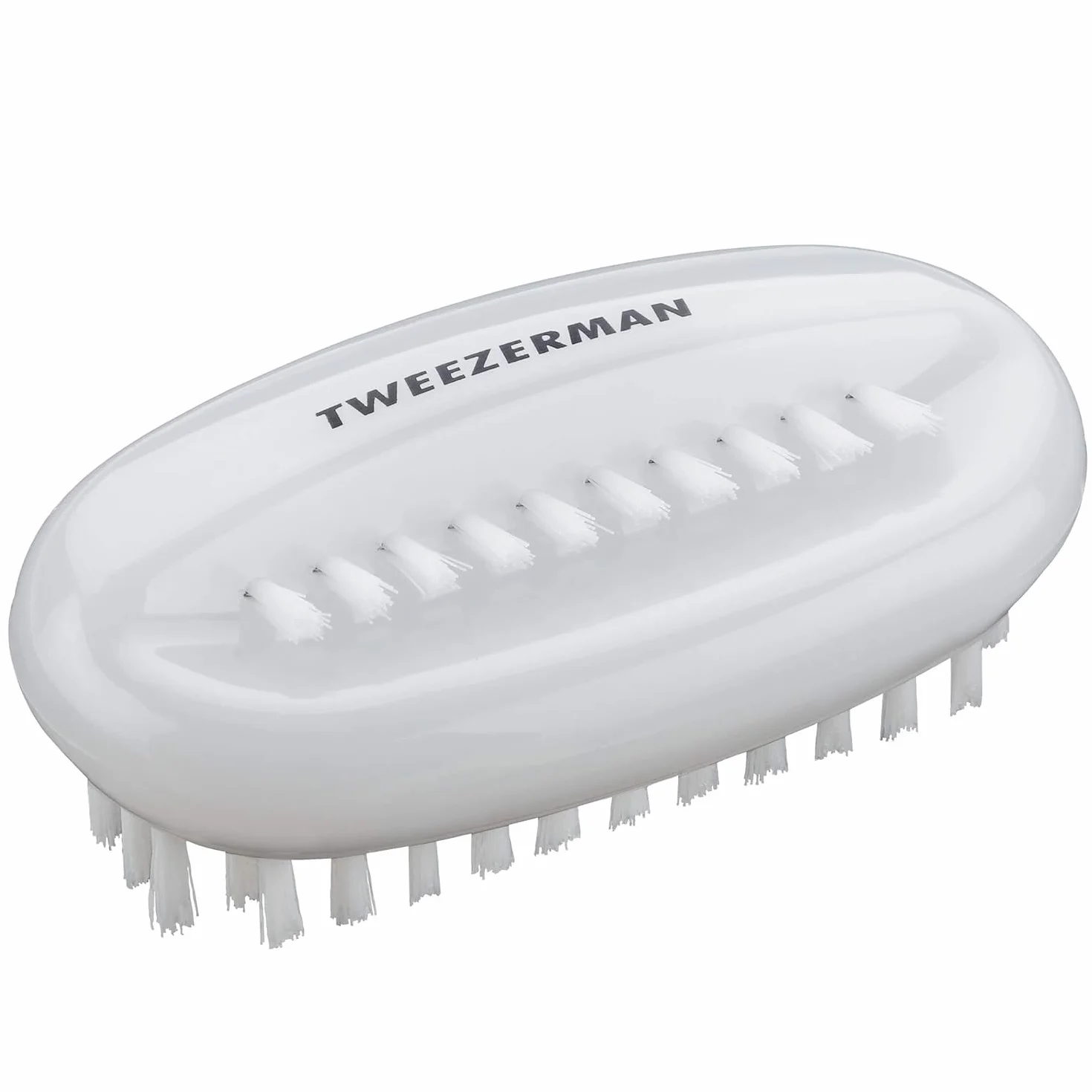 TWEEZERMAN Brosse à ongles Dual, Deux poils, Nettoyage ongles et mains, Blanc
