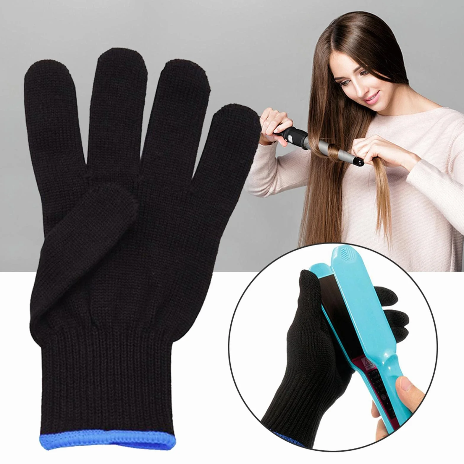 Gants Anti Chaleur Coiffure Résistants À La Chaleur Reutilisable Professionnel pour Cheveux avec Fers à Lisser Boucler Cuisine Travail