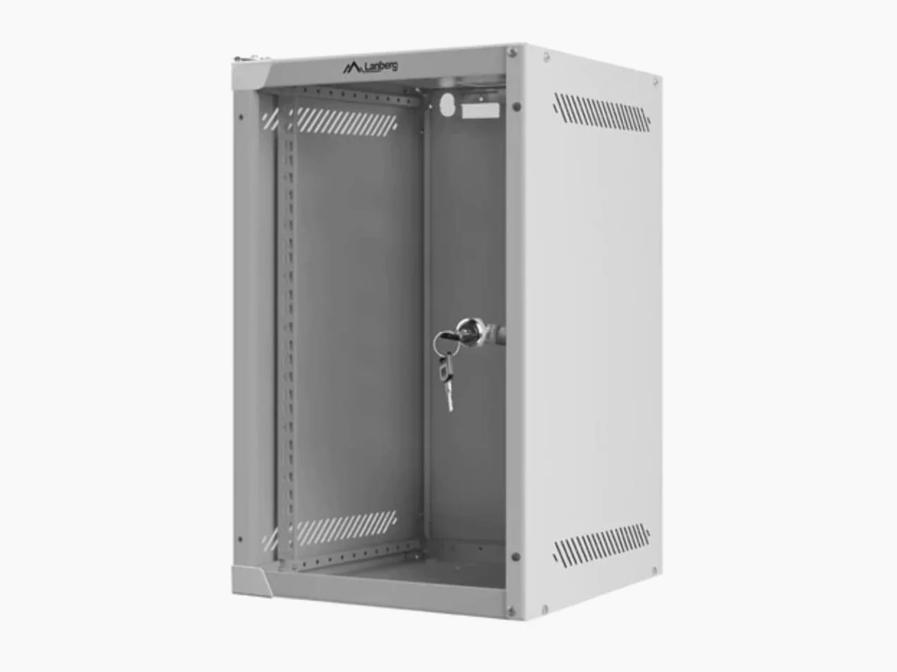 LANBERG Rack GABINETE 10 â€ MONTAJE PARED 9U / 280X310 Para AUTOARMAS (PAQUETE Plano) Con PUERTA DE Cristal Gris