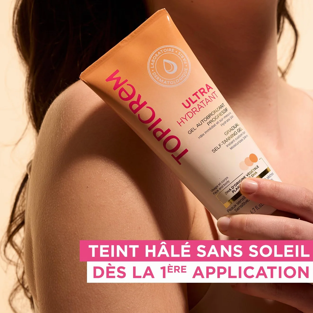 Topicrem Ultra Hydratant Gel Autobronzant Progressif Hydrate 24h Nourrit Protège Teint Hâlé Naturel Peaux Sensibles 200 ml