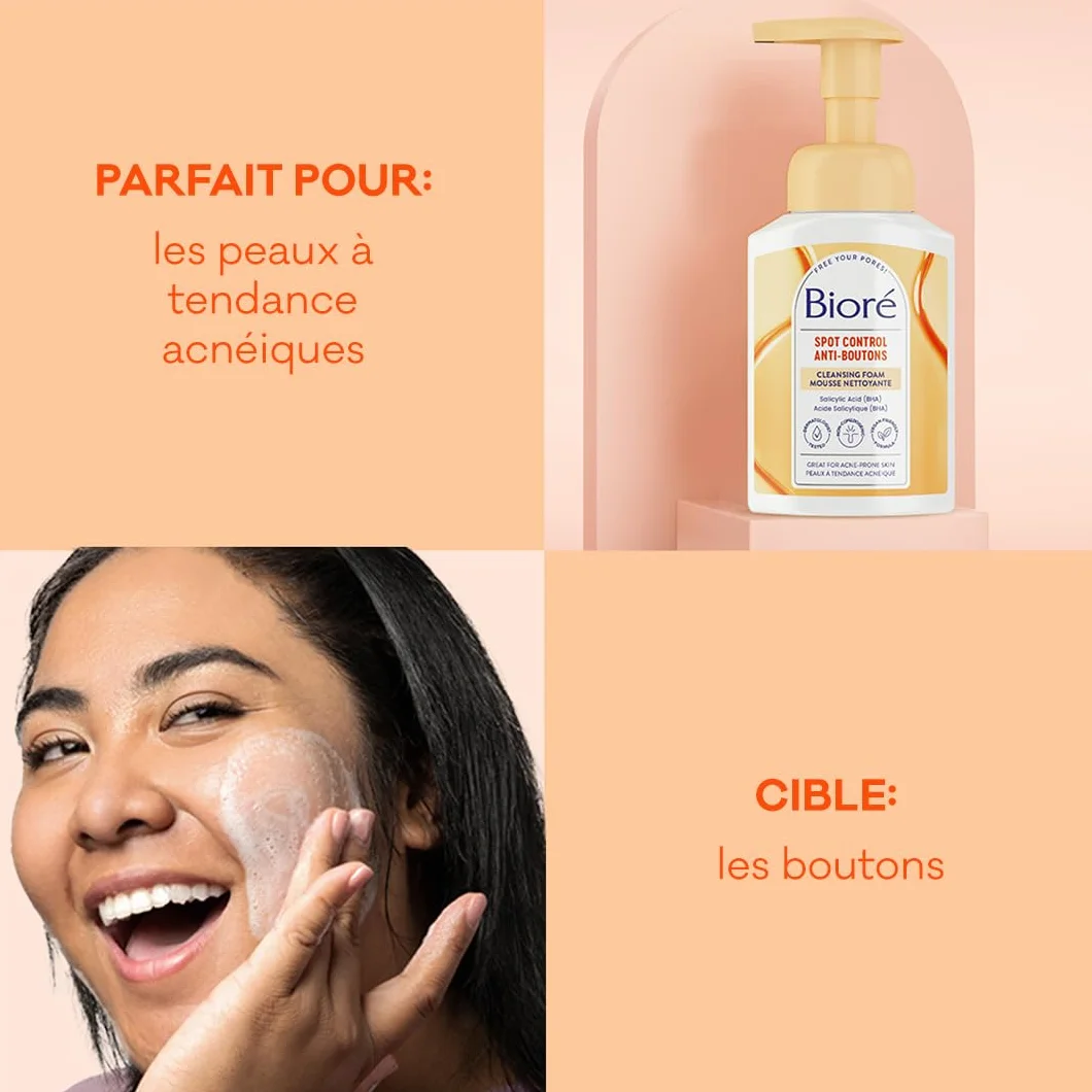 Biore Mousse Nettoyante BHA Anti-Boutons 200ml