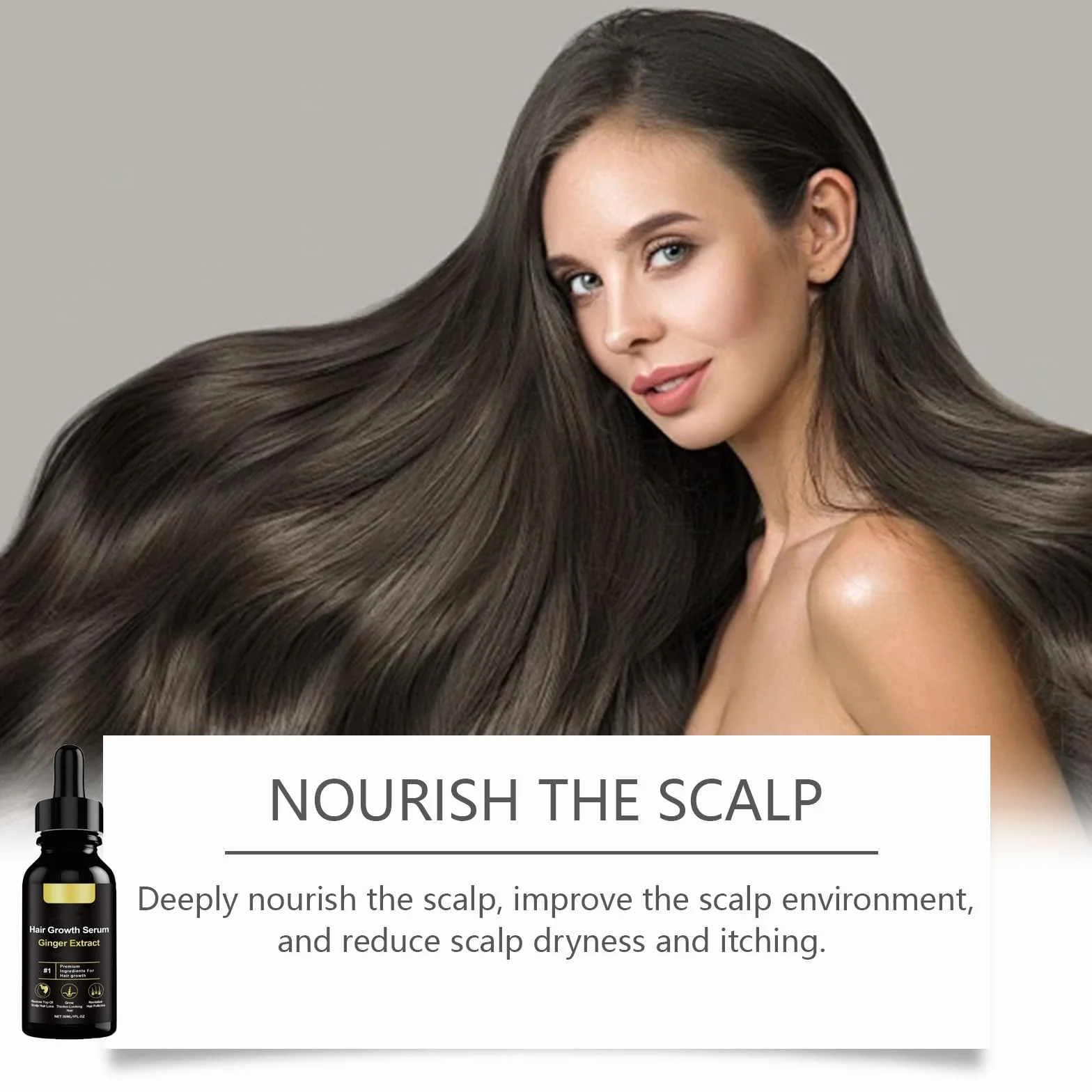 Huile Pousse Cheveux Anti-Chute Sérum Naturel Huile De Ricin Gingembre Booster Croissance Cheveux 30ml