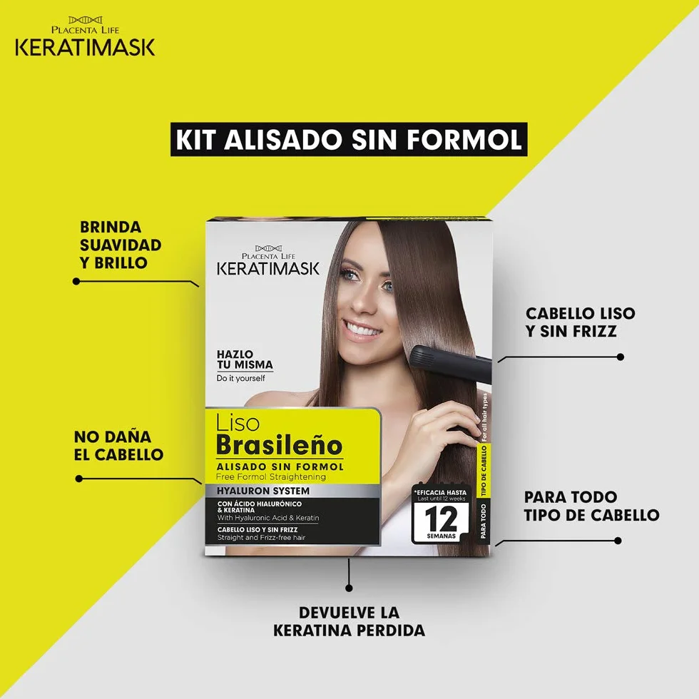 Kit de lissage brésilien Keratimask Be Natural, lot de 3 x 380 g