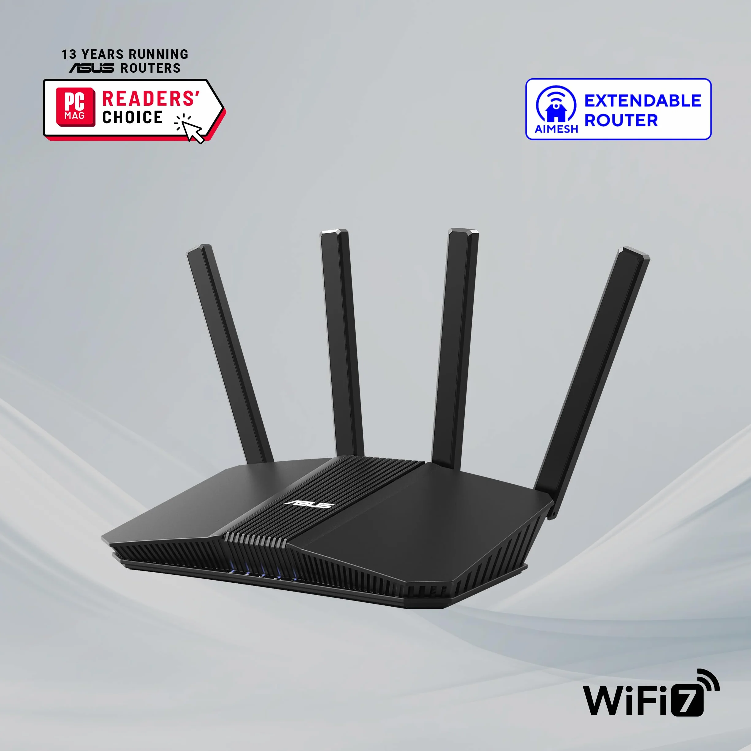 Asus RT-Be55 Router Wireless 2.5 Gigabit Ethernet DuaL-Band [2.4 Ghz/5 Ghz] Nero (asus RT-Be55 Dual Band Wifi 7 Router)