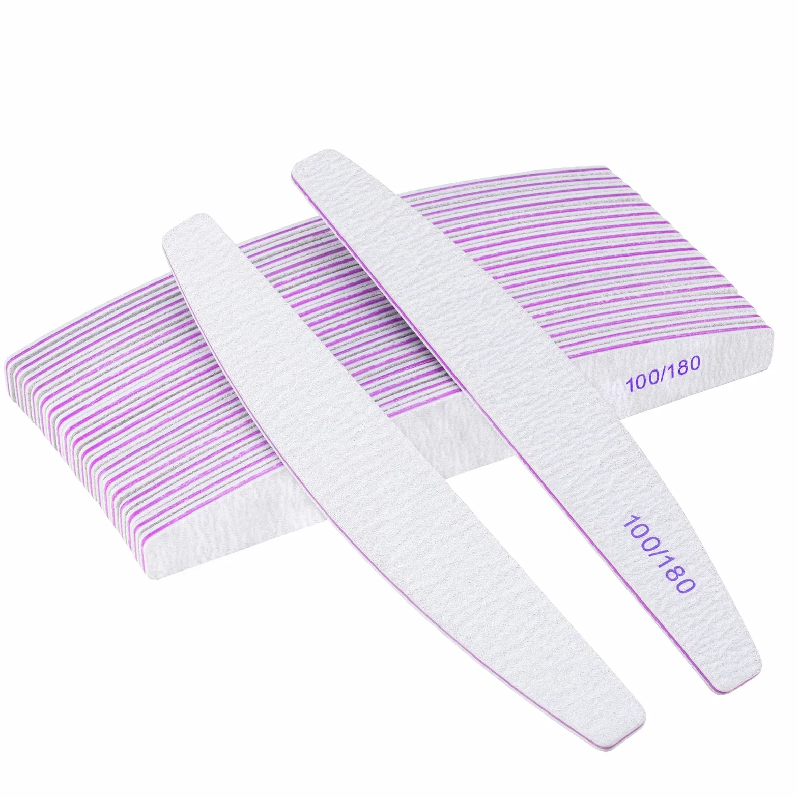 Limes à Ongles Professionnelle Double Face 100/180 Grit 20 pcs Réutilisable