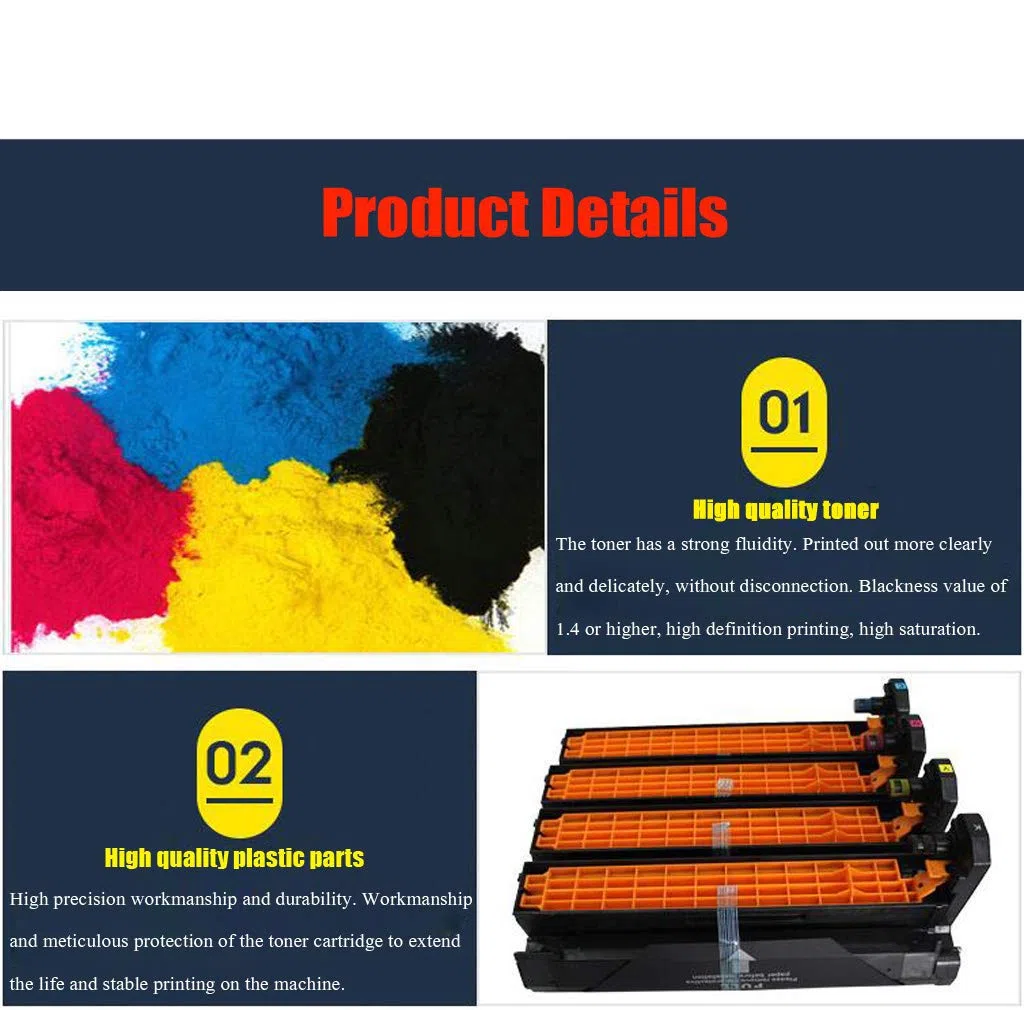 Compatible avec OKI C711DN C710DN C710dtn C710cdtn Cartouche de Toner Imprimante Tambour Porte-Tambour Kit de Tambour 43913808 43913807 43913806 43913805 4 Couleurs en Option,Rouge