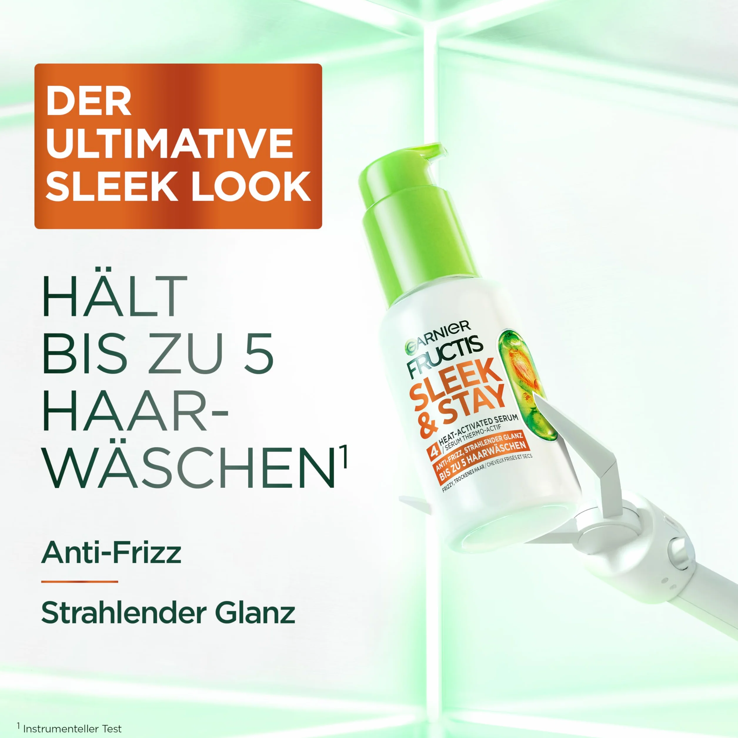 Garnier Fructis Keratin Sleek Kit de soin shampooing après-shampoing masque sérum huile d'argan kératine cheveux secs frisottis