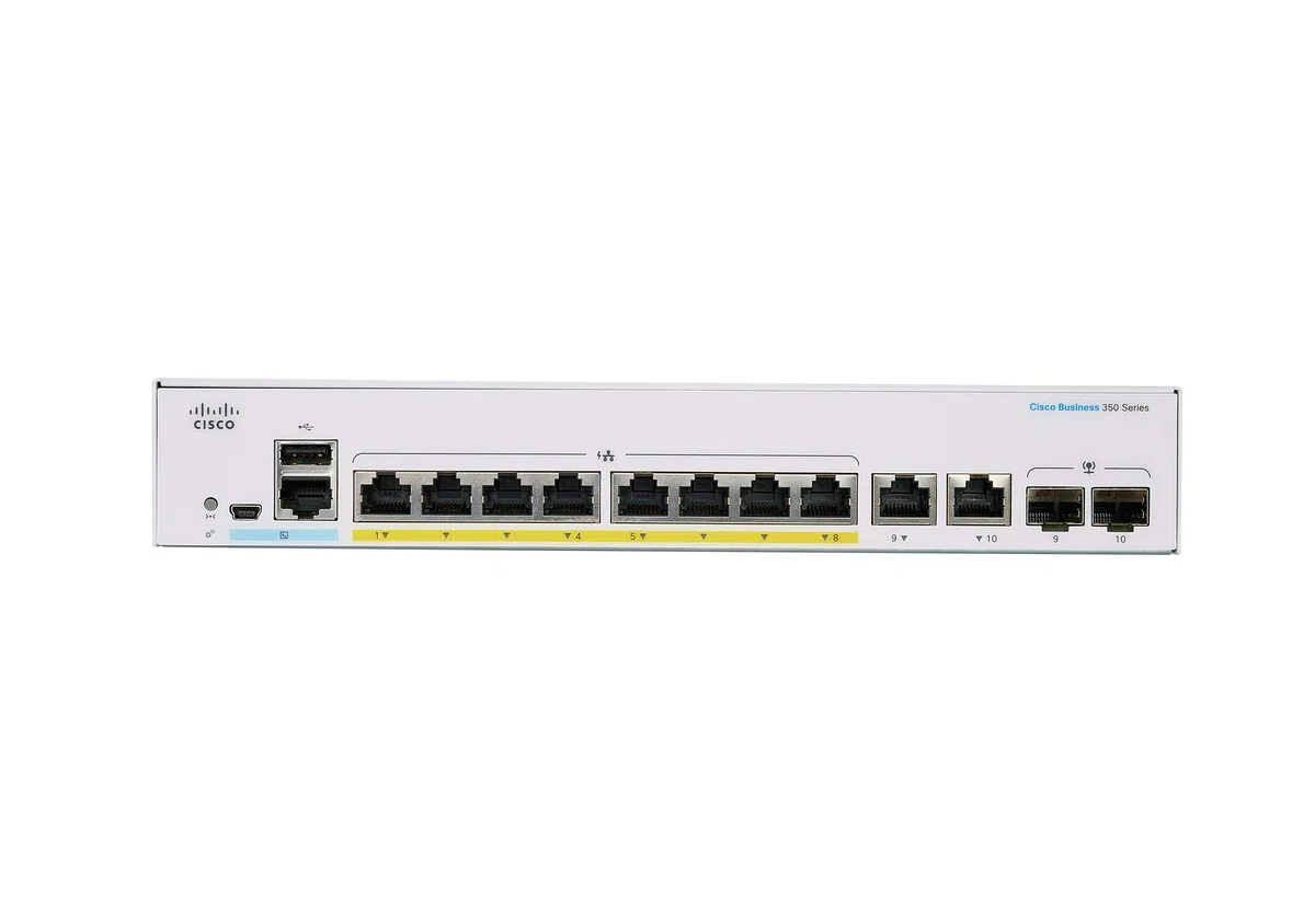 Commutateur administrable Cisco Business CBS350-8FP-2G | 8 Ports GE | PoE complète | Ports combinés 2 x 1G | Garantie limitée à Vie