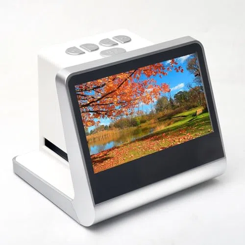 Scanner de film numérique, scanner de diapositives 22 MP avec écran LCD de 5 pouces, mémoire intégrée de 16 Go, convertit 135/110/126 diapositives négatives et monochromes en photos JPEG