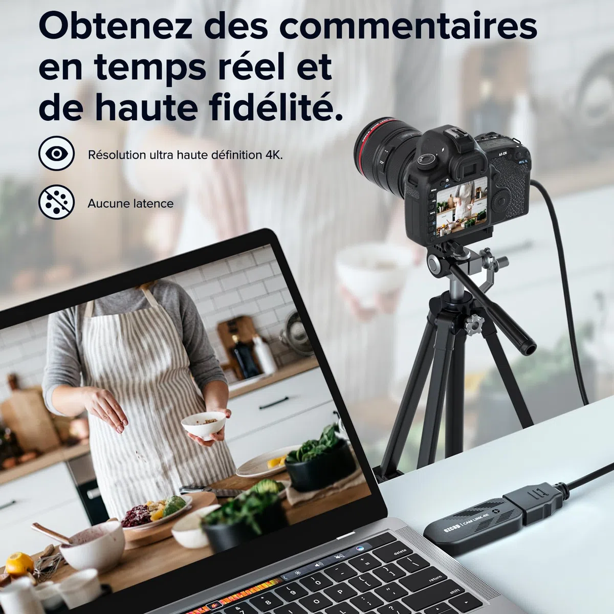 Mwin Carte de Capture vidéo, Cam Link 4K, Full HD 4K30/1080p120, Faible Latence, HDMI vers USB 3.0, Capture de Jeux vidéo pour Jeux, Streaming, Diffusion en Direct, enseignement en Ligne, conférence