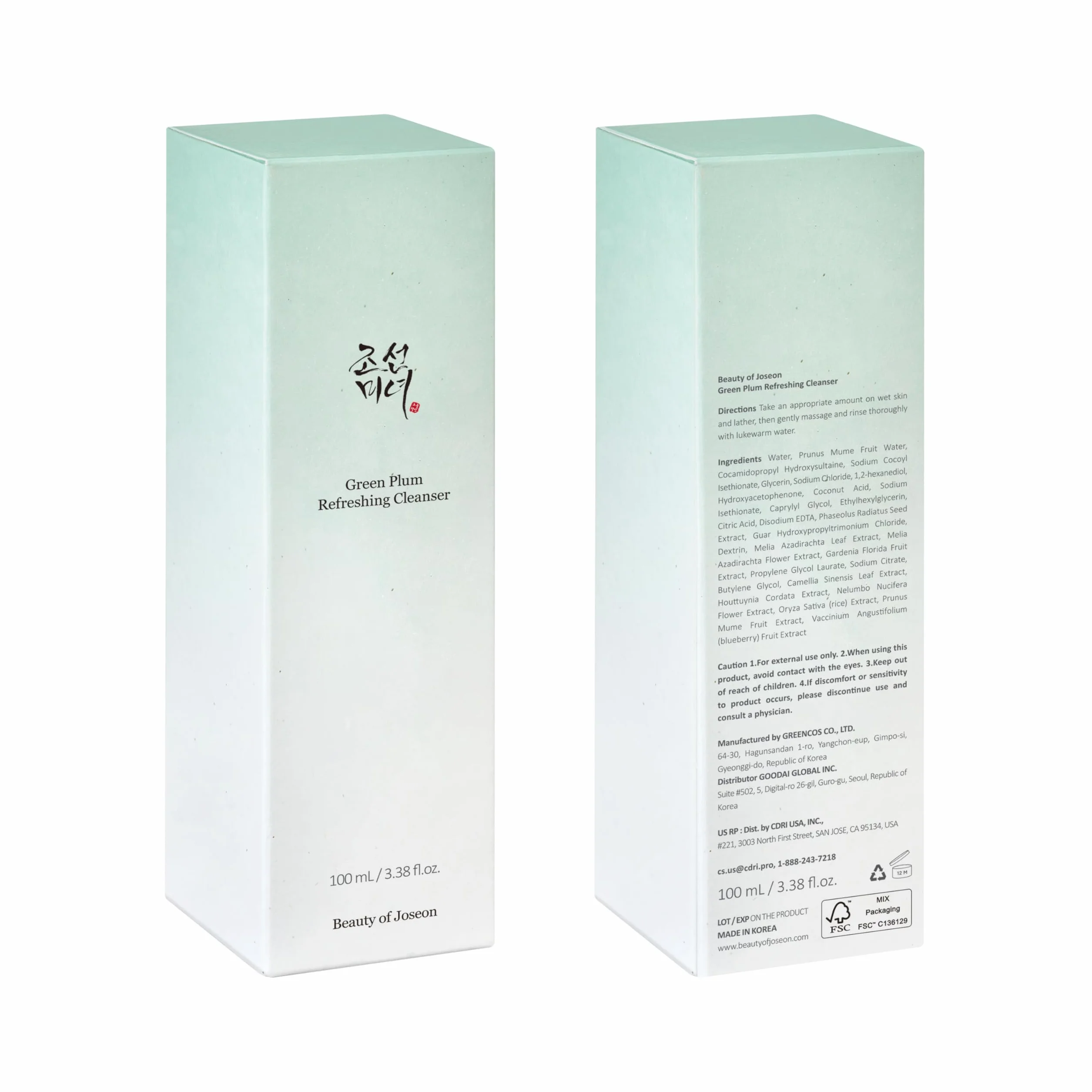 Beauty of Joseon Nettoyant rafraîchissant à la prune verte 100 ml