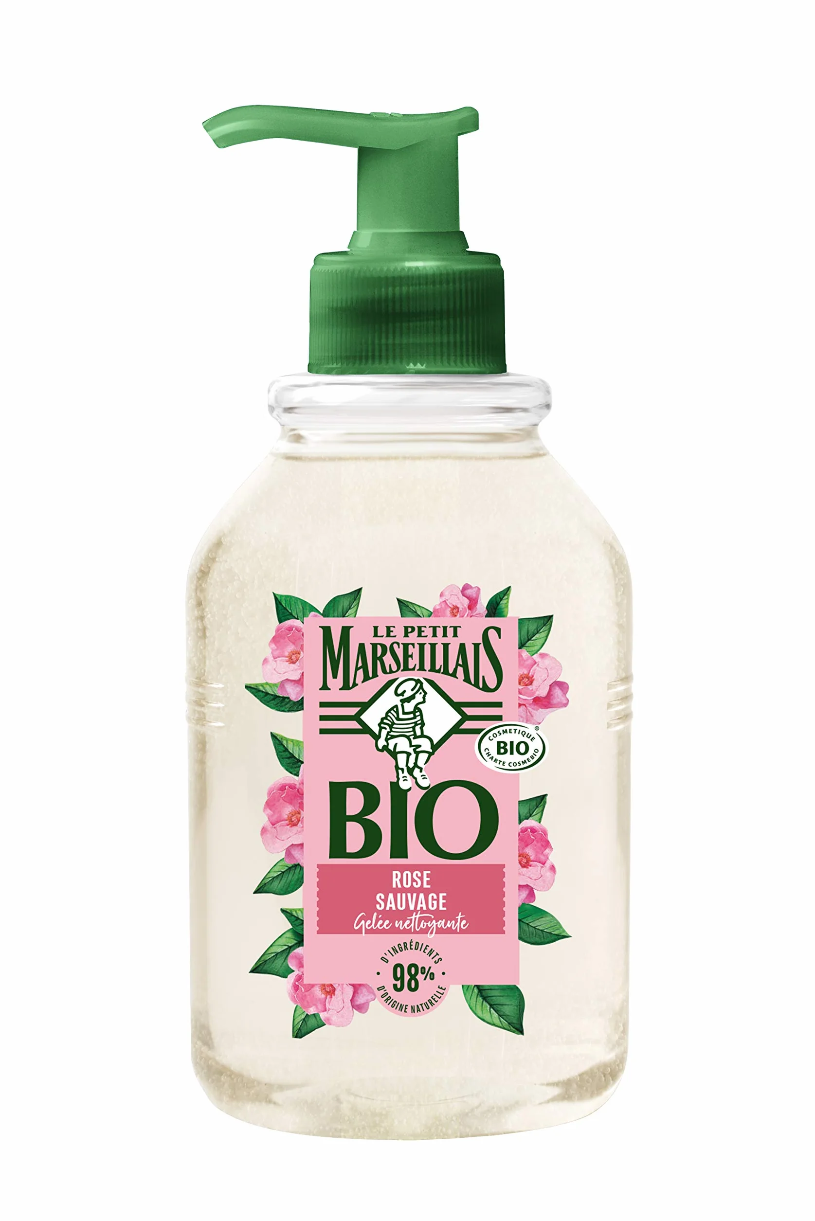Le Petit Marseillais Gelée Nettoyante BIO Rose Sauvage 290 ml Savon Liquide Antibactérien Sans Sulfate