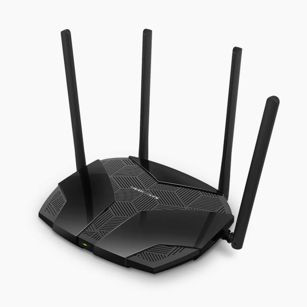 Mercusys Routeur WiFi 6 3000Mbps, Routeur WiFi Bi-Bande, 4 Ports RJ45 Gigabit, 4 antennes 5dBi, MU-MIMO, WPA3, Connexion Intelligente, Contrôle Parental, Technologie BSS Coloring, MR80X