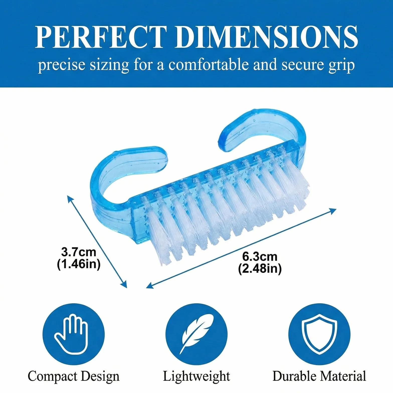 Lot de 8 Brosses à Ongles avec Poignée en Plastique, Outil de Nettoyage Exfoliant pour Nail Art