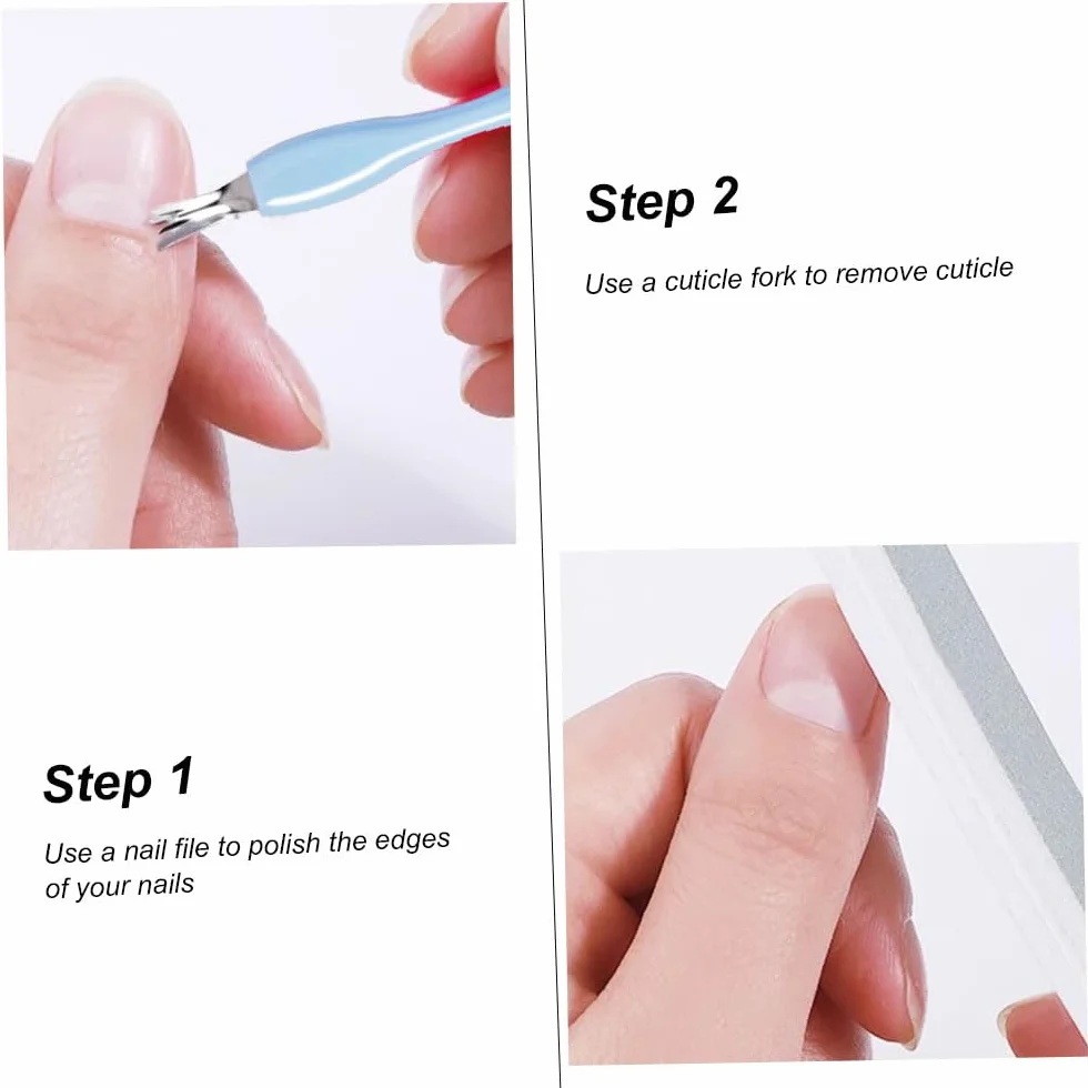 Cuticule à Ongles Fourches 6 Pcs Double Tête Pousseurs Cuticulaires Nail Art Manucure