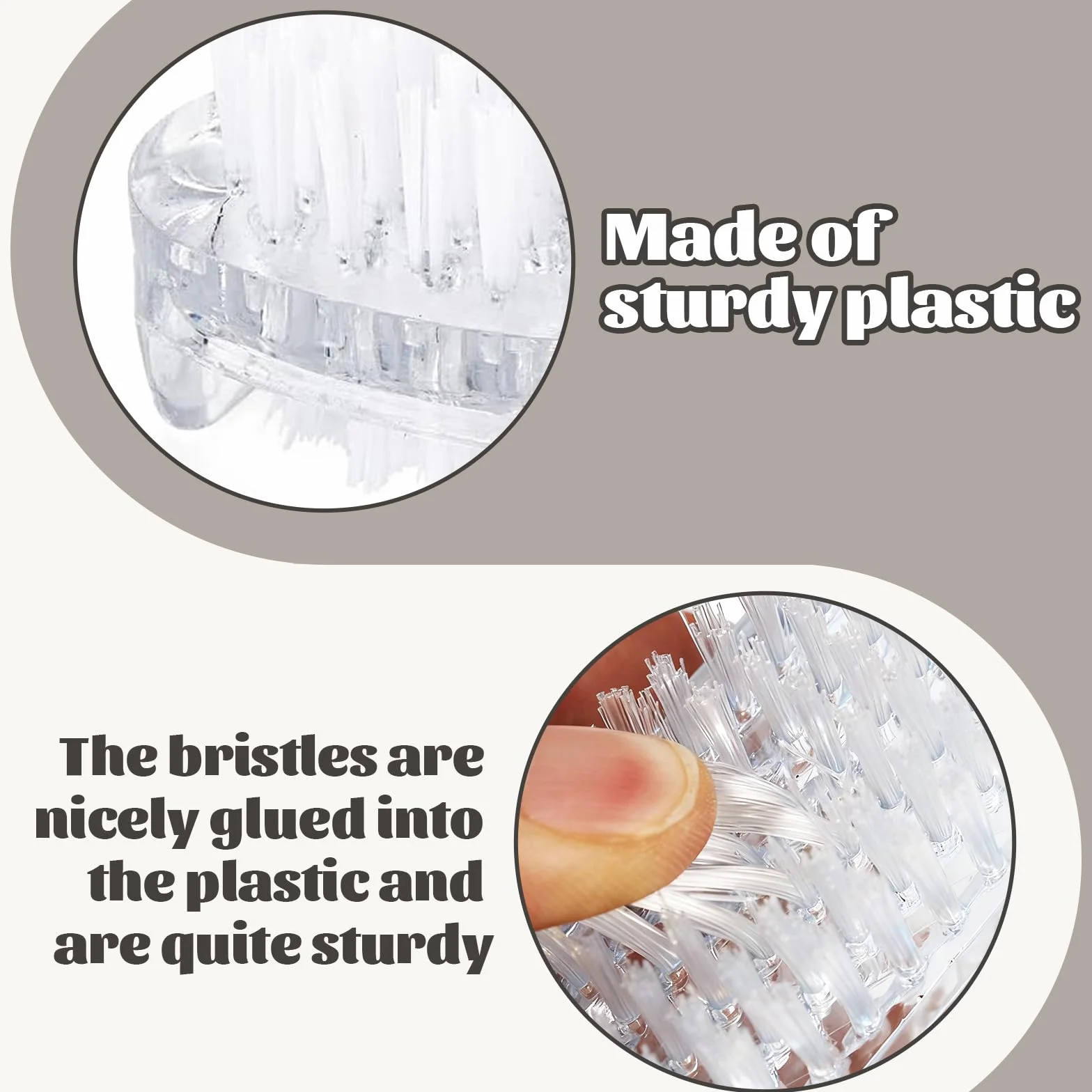 Brosse à Ongles Robuste 2 Pièces, Brosse de Nettoyage en Plastique pour Manucure et Pédicure