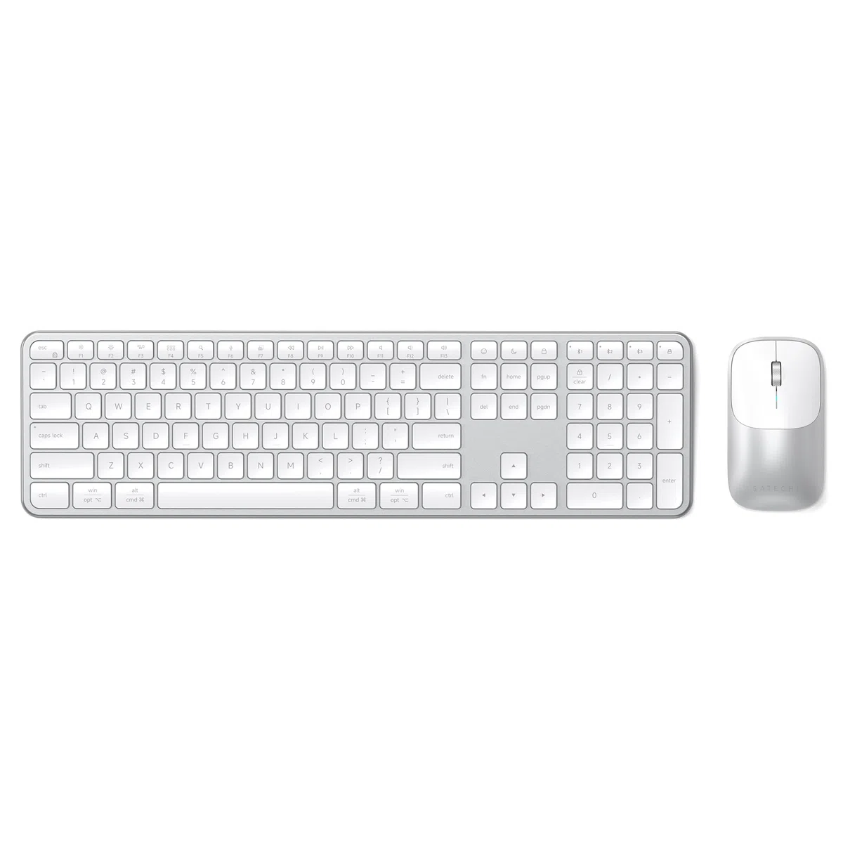 Satechi Combo Clavier et Souris sans Fil Slim CEX3, QWERTY US, Argent
