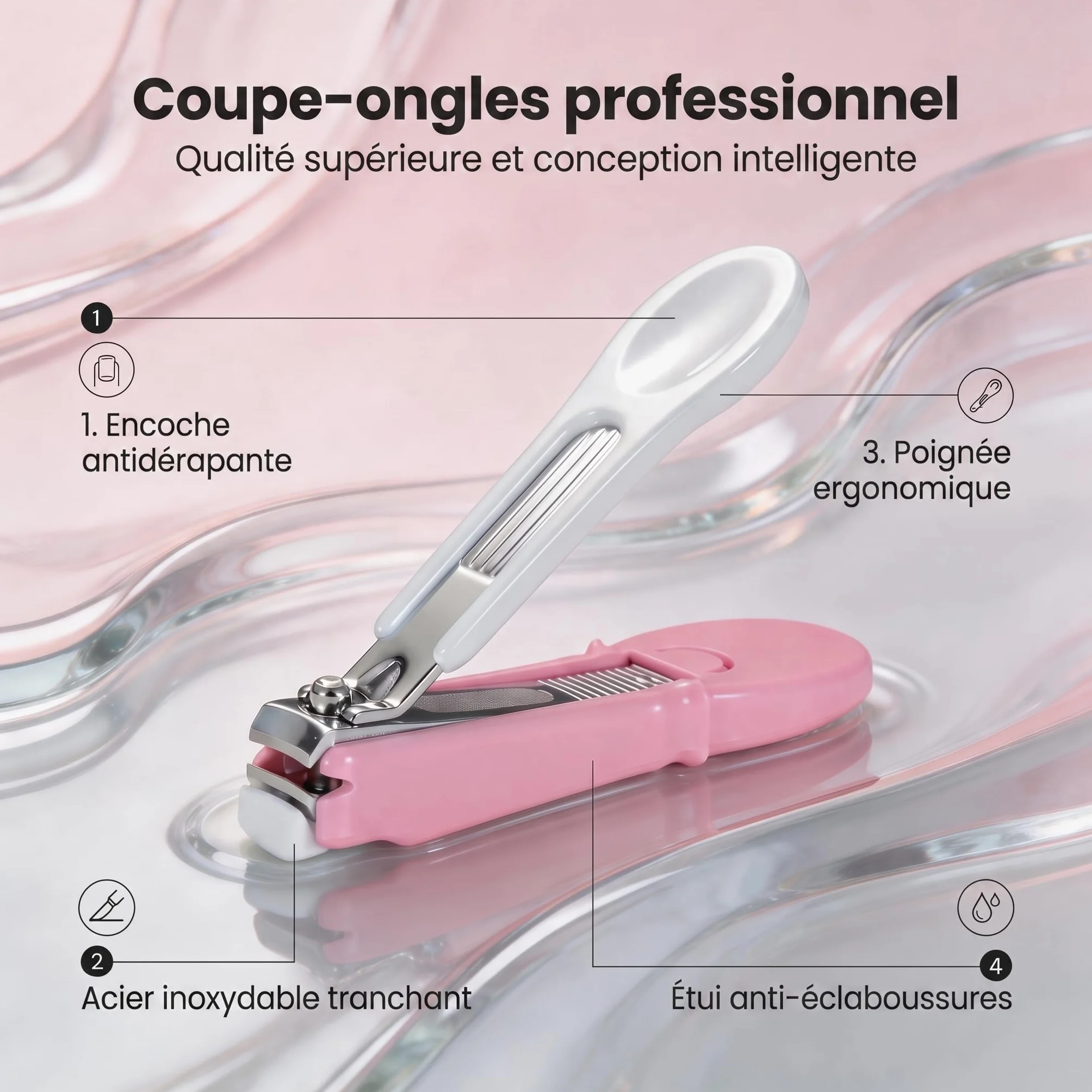 PAFASON Coupe-ongles Bébé Sécurité avec Attrape-ongles et Lime en Verre pour Nourrisson Nouveau-nés