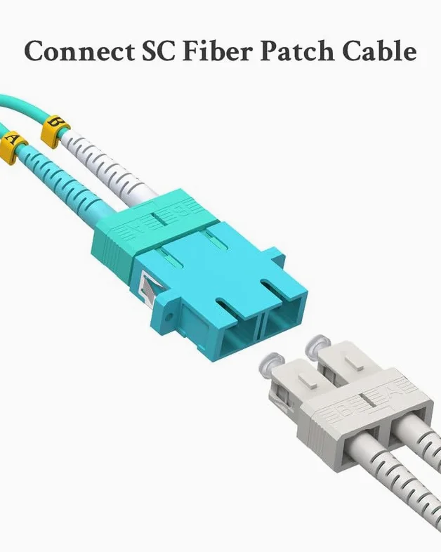 Lot de 5 câbles adaptateur fibre optique LC mâle vers SC femelle, OM4 OM3 40 Go adaptateur hybride multimode convertisseur dongle pour réseau fibre optique 30 cm