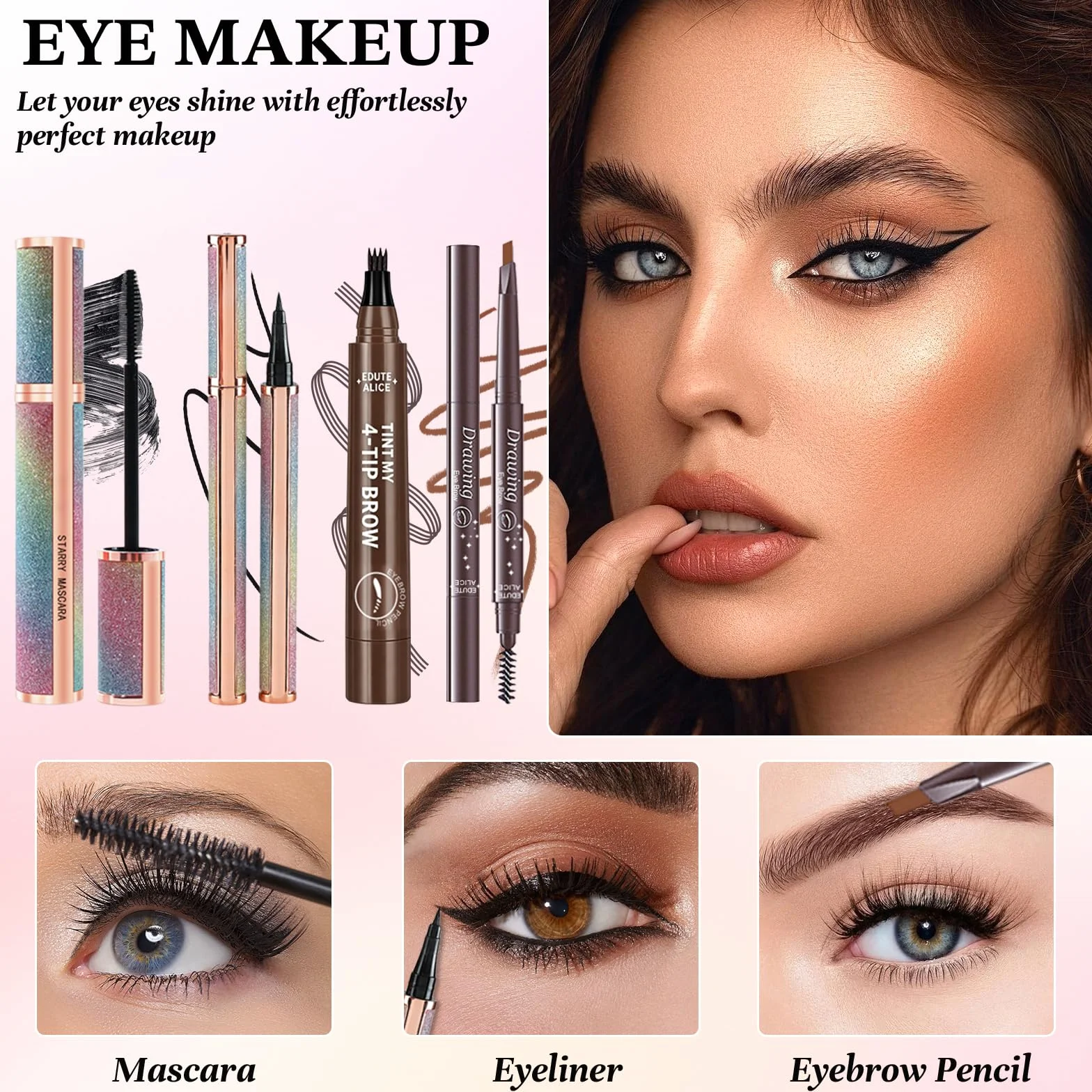 Coffret Maquillage Femme Kit Complet Ombres Paupière Fond de Teint Correcteur Blush Rouge à Lèvre Mascara Eyeliner Pinceaux