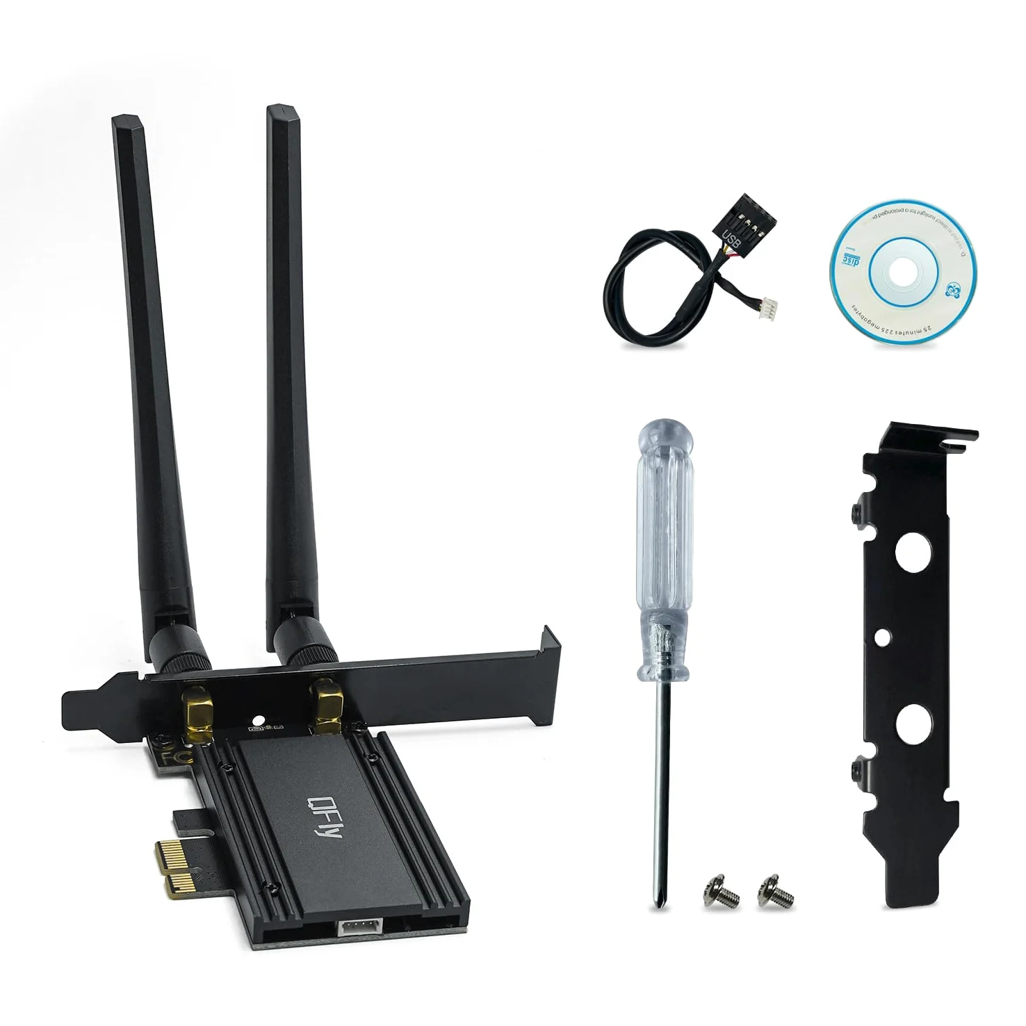 PANSHI Carte WiFi 6E, AX210 PCIe Adaptateur réseau pour jeux PC, Bluetooth 5.2, Tri-Band (802.11ax) 5400 Mbps 6 GHz Cartes LAN sans fil avec MU-MIMO, OFDMA, compatible Windows 10/11 (64 bits)