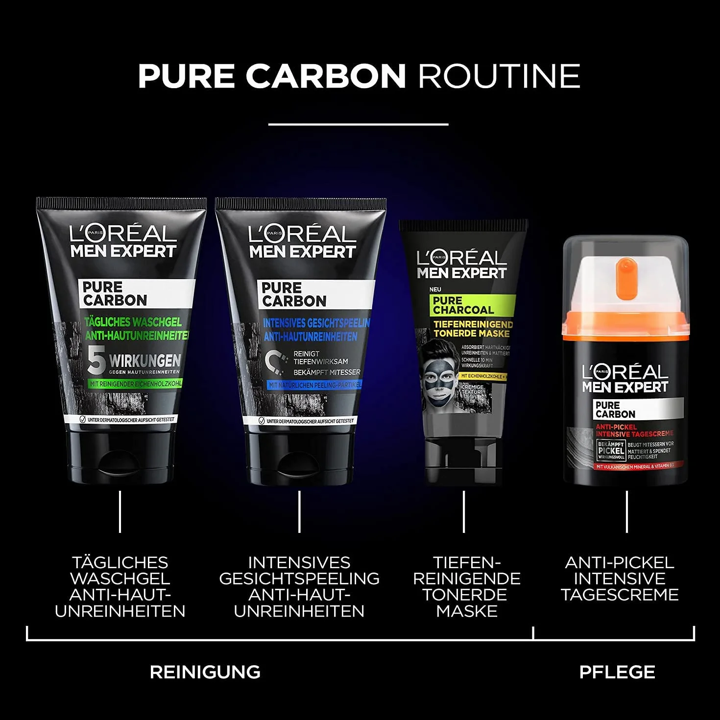 L'Oréal Paris Men Expert Peeling Visage au Carbone Pur Anti-Imperfections 100 ml