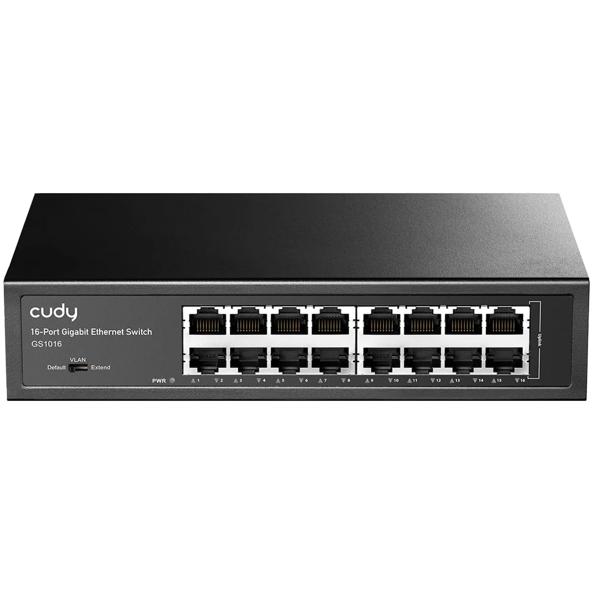 Cudy GS1016 Switch 16 Ports Gigabit,Bureau/Rackable, Boîtier Métal, Energy Efficient, Fanless, Plug and Play | 16 ports GbE, débit à vitesse filaire, 2000 adresses MAC, paquets jumbo de 16000 octets, isolation des ports/mode 250 m