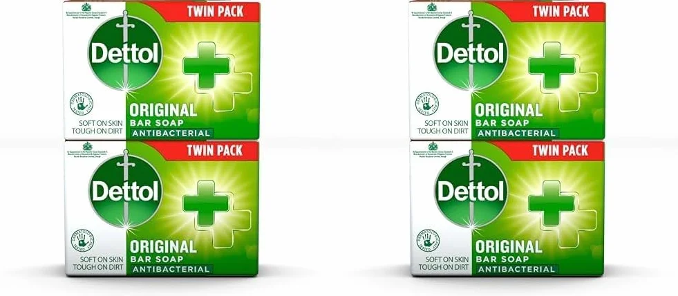 Dettol Savon antibactérien original en barre 2 pièces