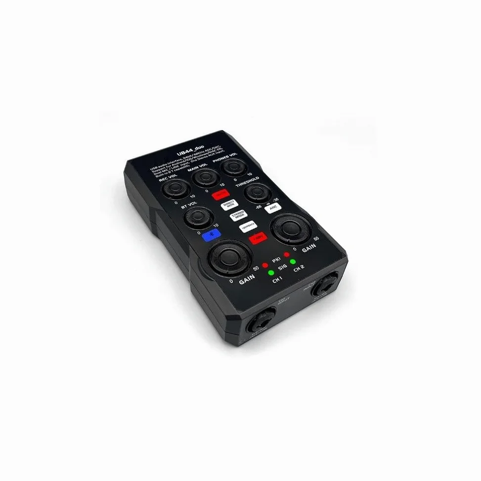 Carte son externe professionnelle pour chant et diffusion en direct, interface audio USB compacte avec boîtier en ABS, adaptateur de micro portable pour PC et mobile, noir