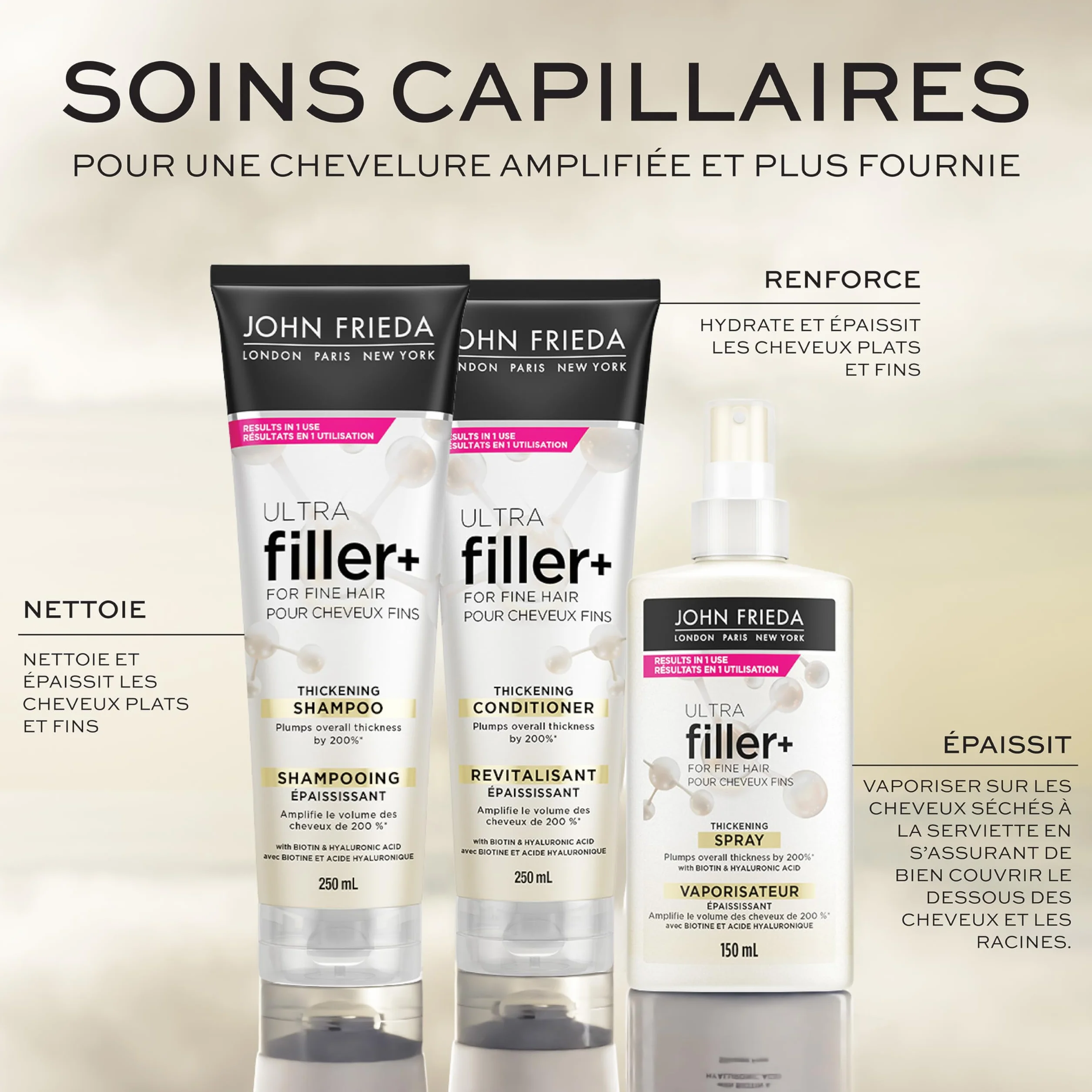 John Frieda Volume Force Filler Soin Démêlant Epaississant 250ml