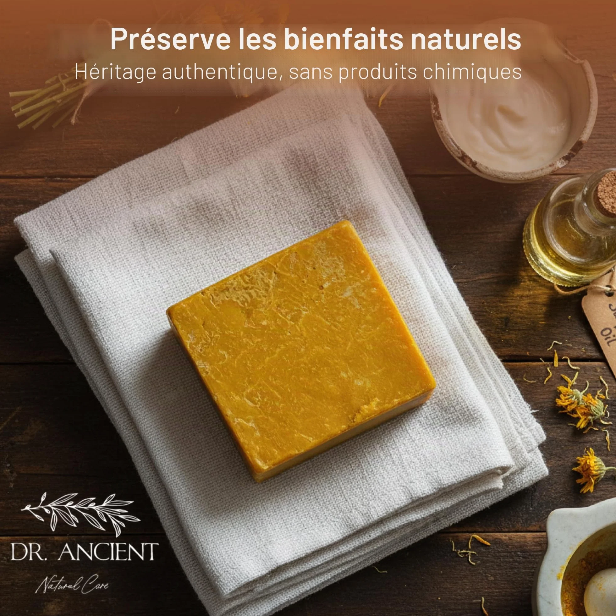 Dr.Ancient Savon au soufre bio naturel végétalien fait à la main antique