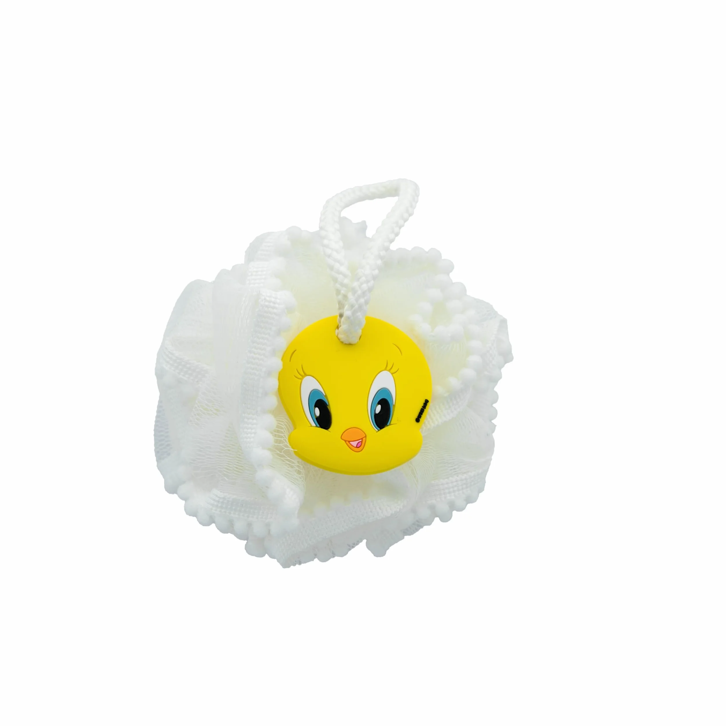 Looney Tunes Fleur de Douche Bébé Titi 15×15 cm Éponge Douce Lavable Accessoire Bain Shampooing Massage Corps Visage Enfant Officiel Warner Bros