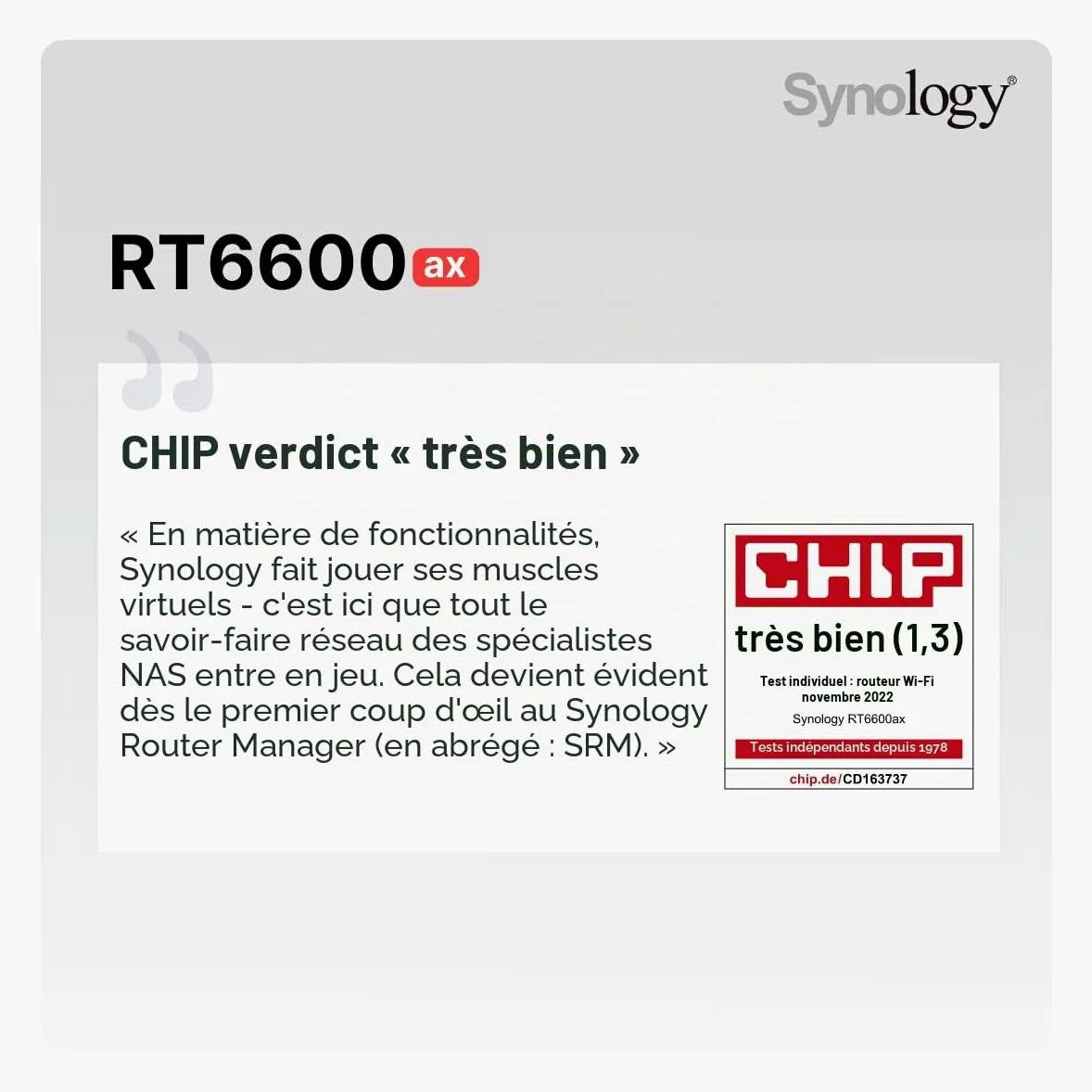 Router Synology RT6600AX Noir