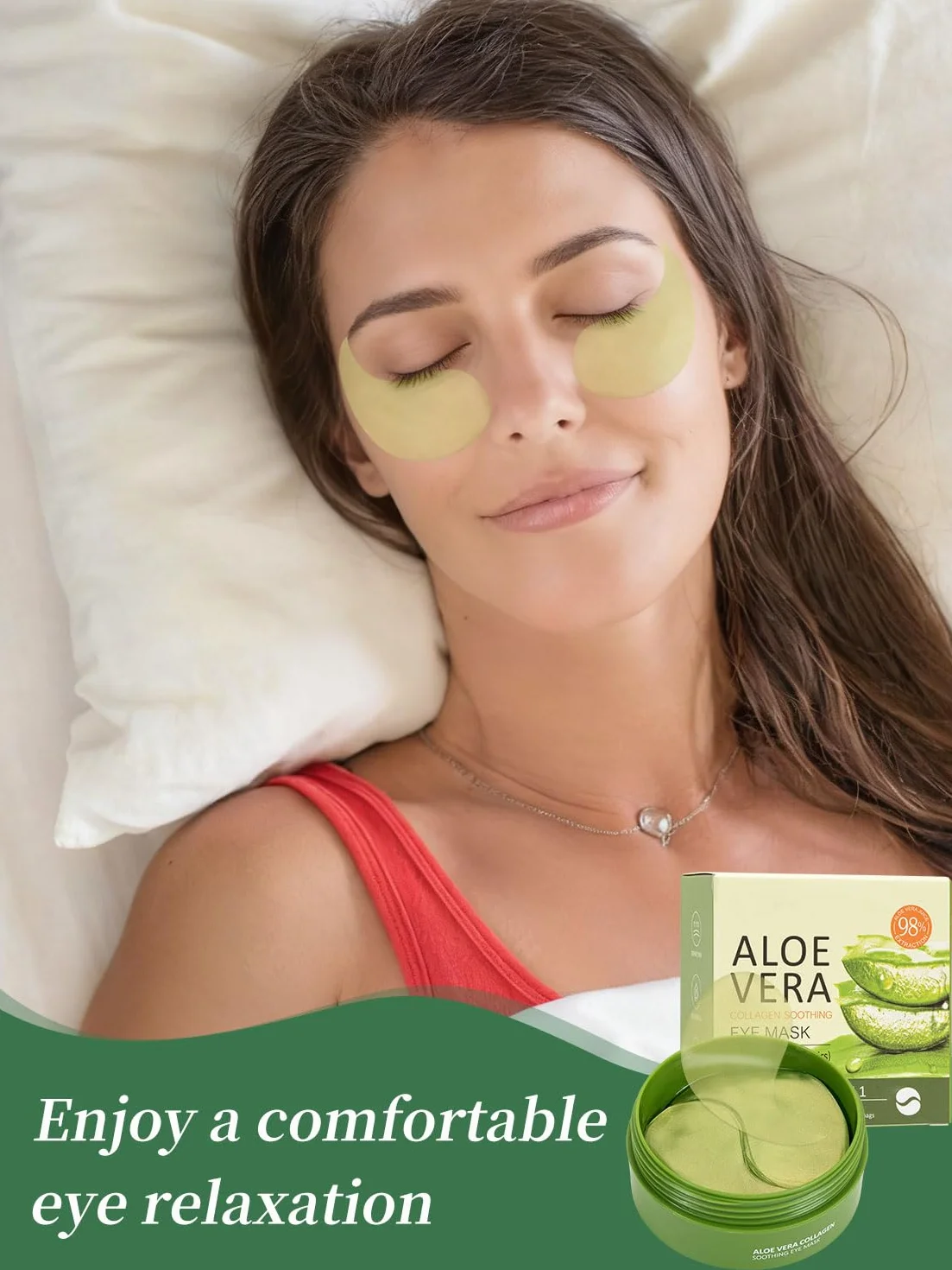 Patchs pour les yeux contre les cernes et rides, hydratants, aloe vera, lot de 60