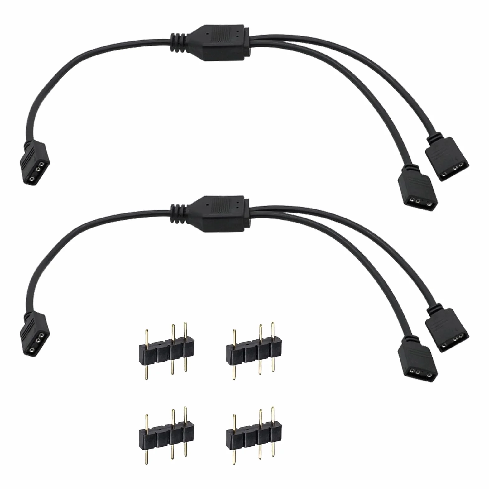 Câble Répartiteur ARGB 1 vers 2, Splitter ARGB 3 Broches 5V pour Ventilateurs PC