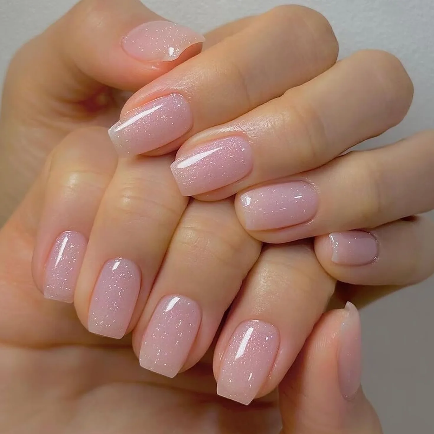 Vishine Vernis Gel Semi-Permanent Transparent pailletée Rose Nu, Jelly Milky Glitter Soak-Off UV LED Nude 8ml