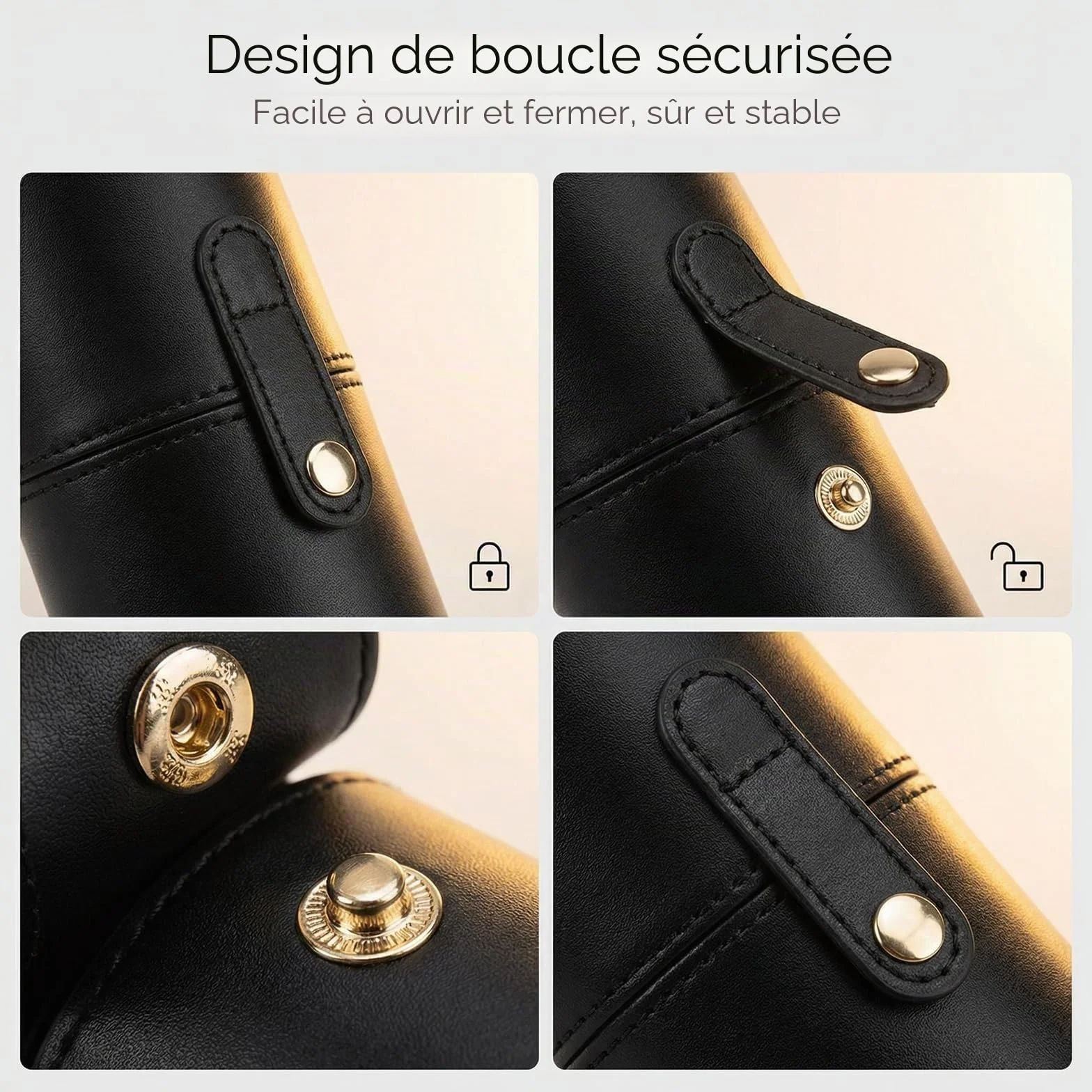 Porte-pinceaux Maquillage Vide Cuir Synthétique Noir Étui Rangement