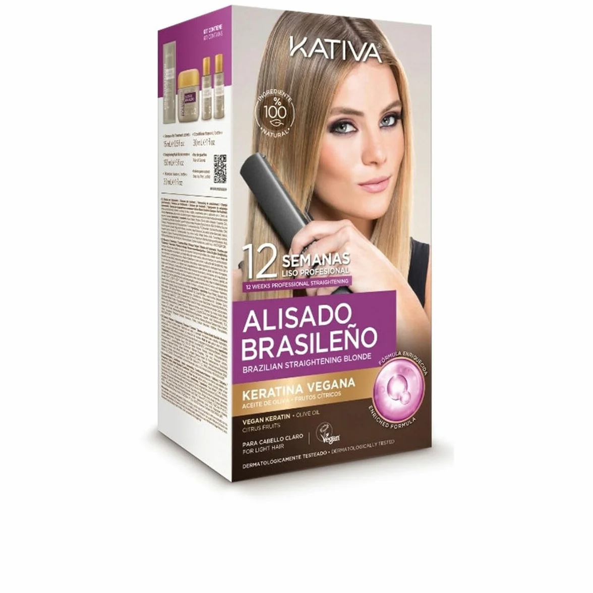 Kativa Kit lissage brésilien cheveux clairs