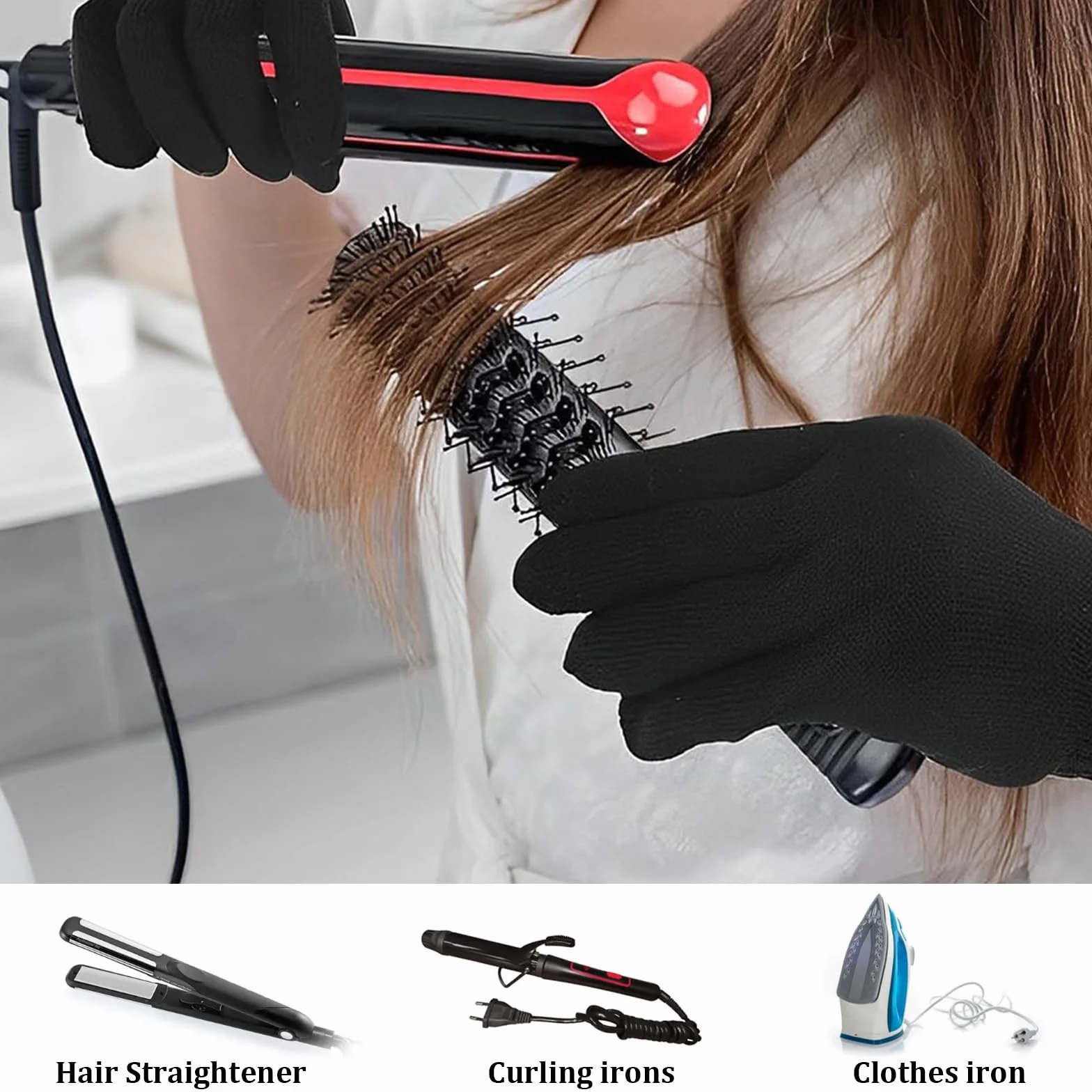 Gants Thermiques de Coiffure Professionnels Résistant à la Chaleur 3 Paires