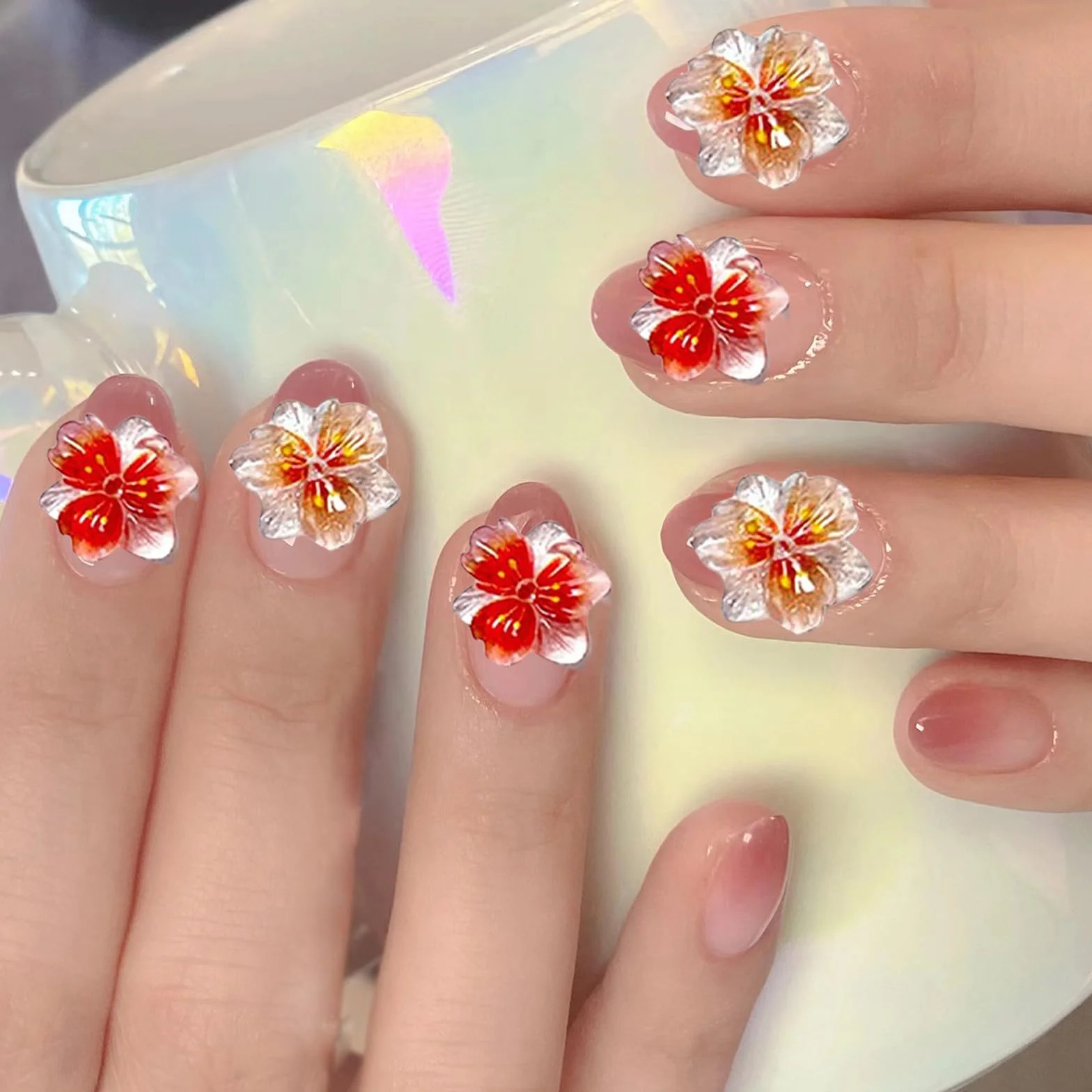 80 Pièces Fleur Charms Nail, Strass Scintillants, Accessoires Design d'Ongles, Fleurs Déco, Y2K